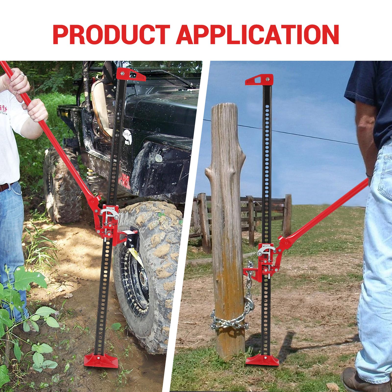 Garvee 3 Ton Farm Jack, 33" Utility Farm Jack, 6600 Lbs Capacity Ratcheting Off Road Utility Jack, Heavy-Duty Farm Jack Foratv, Utv, SUV, Tractor, Truck, Universal Jack - Image 4