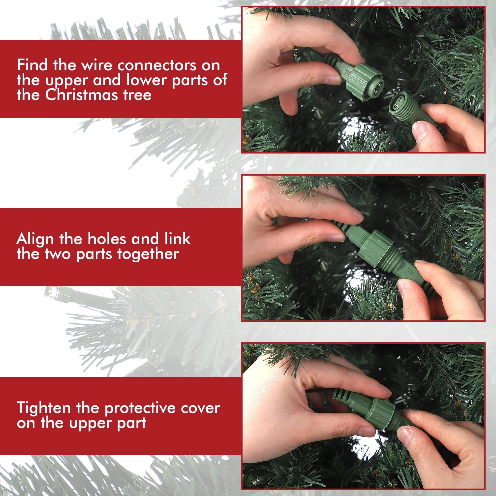 Garvee 4.5ft Christmas Tree with 300 LED Lights, 8 Lighting Modes, Pre-Lit Artificial Fiber Optic Xmas Tree, Potted Christmas Tree Decoration for Home, Office, and Hallways - Image 4