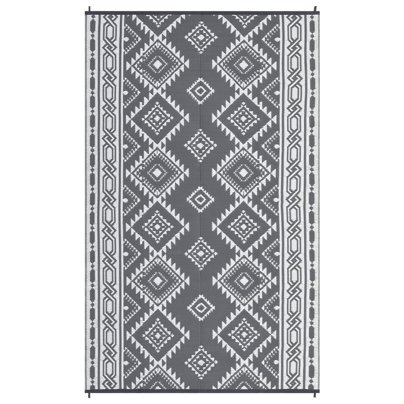 Garvee Outdoor Grey & White 8x10 Reversible Mats, Plastic Straw Rug, Modern Area Rug, Large Floor Mat for Outdoors, RV, Patio, Backyard, Deck, Picnic, Beach, Trailer, Camping, Porch, Balcony - Image 5