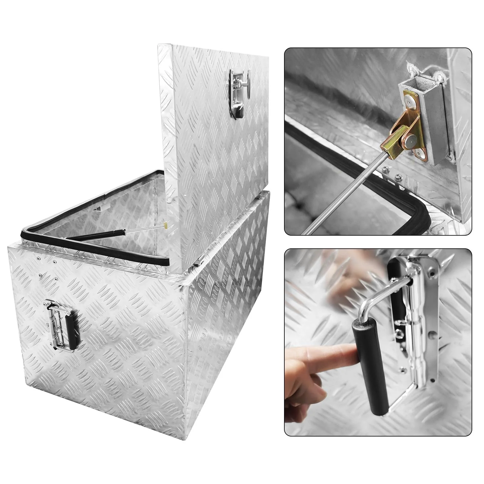 Garvee Aluminum Tool Box - 30 inch Square Truck Storage Organizer Chest With T-Handle Lock and Keys Included - Image 7