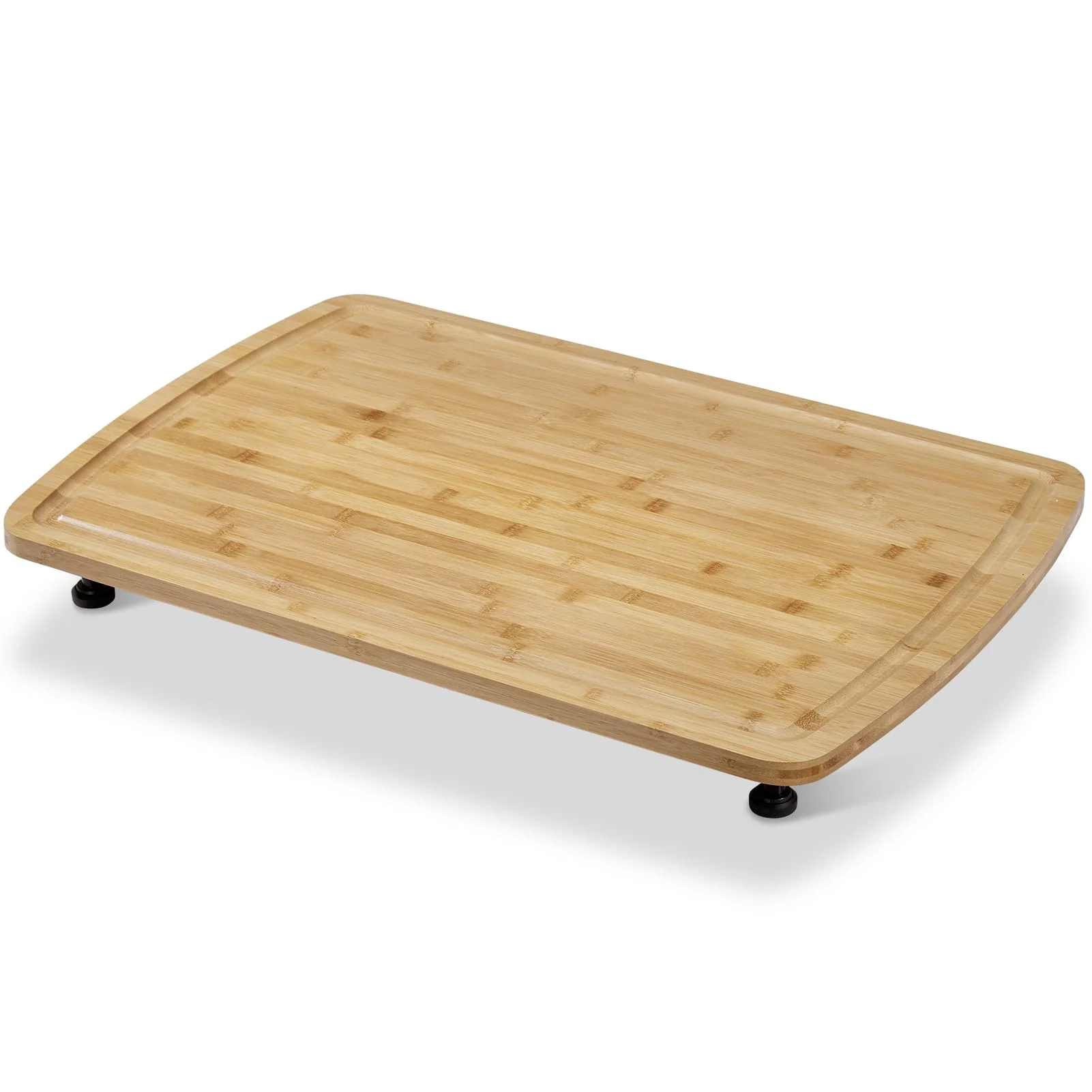 Garvee Bamboo Stovetop Cover, 30" x 20" Extra Large Countertop Cutting Board with Juice Grooves & Adjustable Legs, Dual-purpose Chopping Board for Electric Stove Burner, RV Camper Gas Cook Top Cover - Image 7