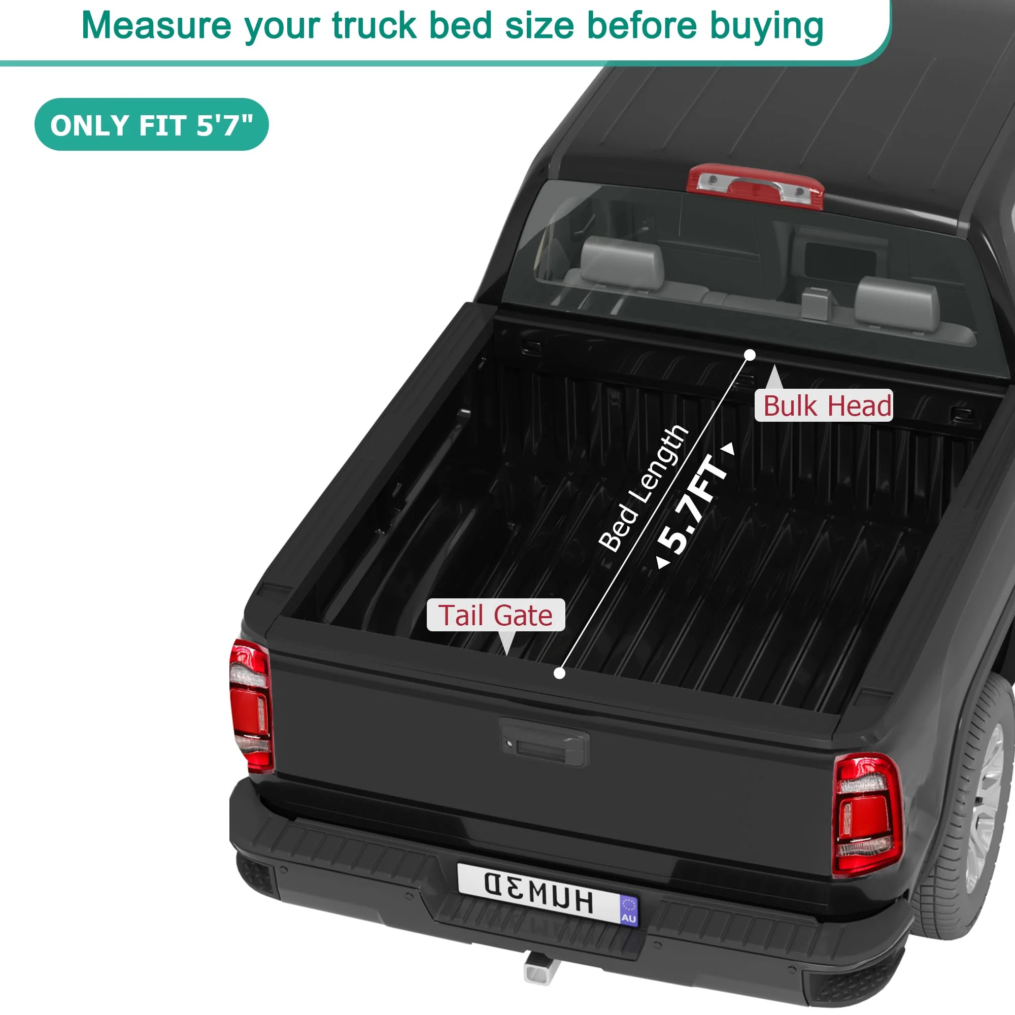 Garvee Soft Tri-Fold Truck Bed Tonneau Cover Compatible with 2009-2024 Dodge Ram 1500(Classic&New), Fleetside 5.7 ft Bed Without Rambox - Image 4
