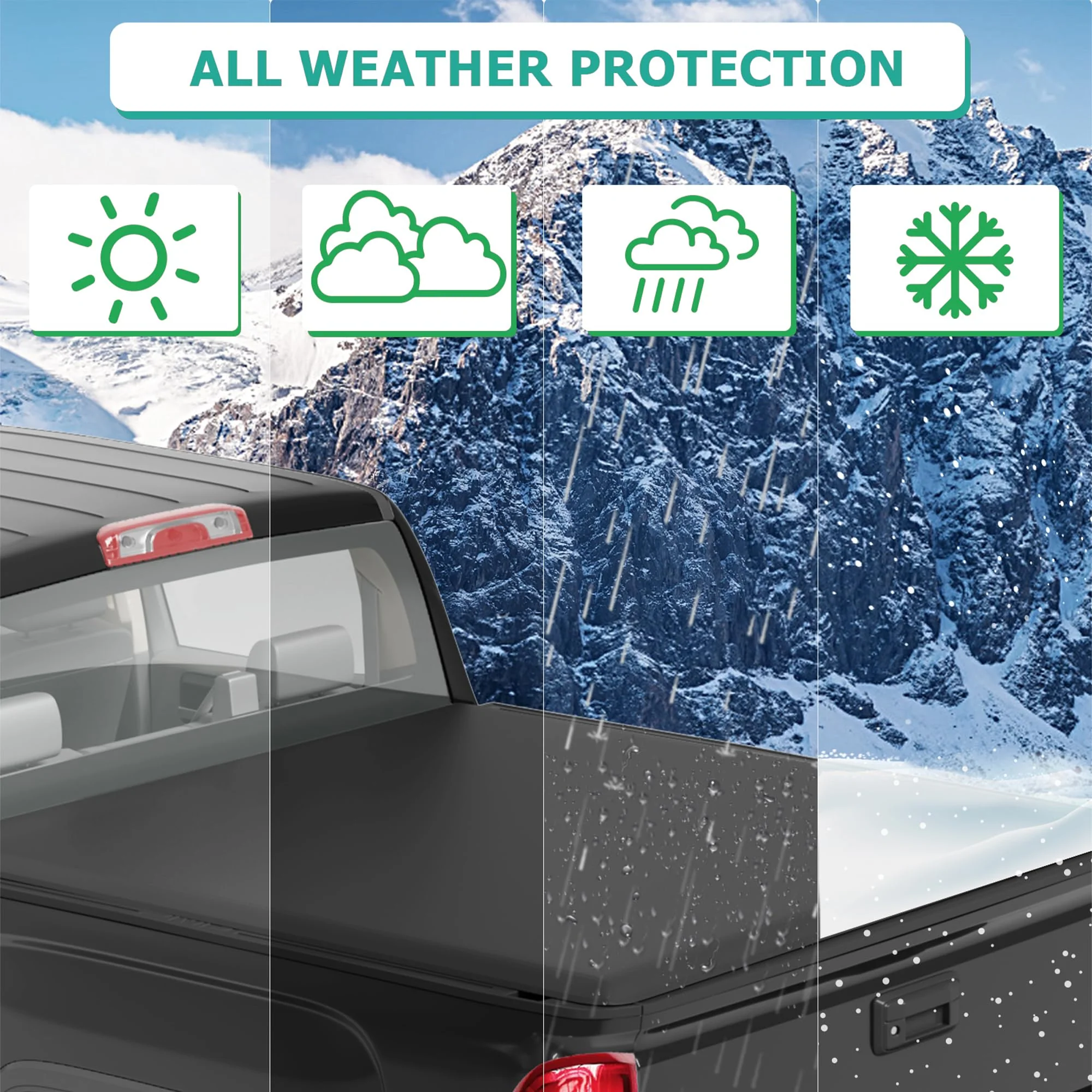 Garvee Soft Tri-Fold Truck Bed Tonneau Cover Compatible with 2009-2024 Dodge Ram 1500(Classic&New), Fleetside 5.7 ft Bed Without Rambox - Image 6