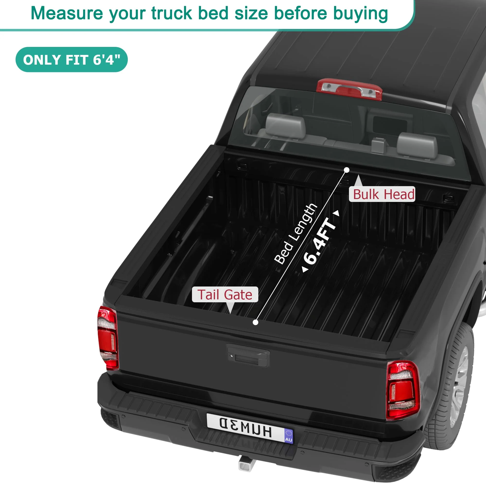 Garvee Soft Tri-Fold Truck Bed Tonneau Cover Compatible with 2009-2024 Dodge Ram 1500 (Classic&New), Fleetside 6.4 ft Bed Without Rambox - Image 7