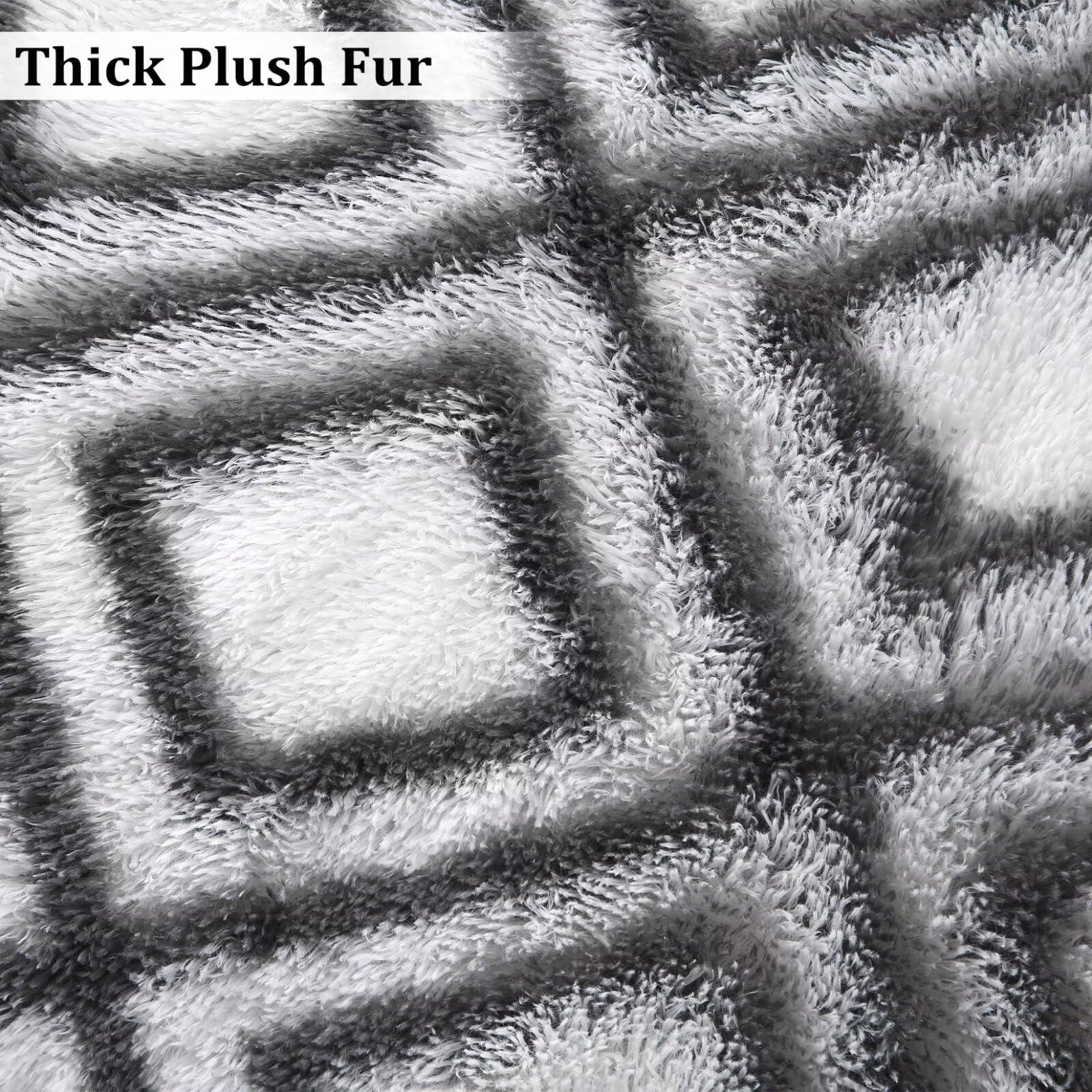 Garvee Area Rug 5x8 Indoor Shag Area Rug Ultra Soft Plush White Thick Fluffy Nursery Area Rug Non-Slip Durable Shaggy Rug for Living Room Bedroom Dining Room Entryway High Pile Cozy Throw Rug - Image 3