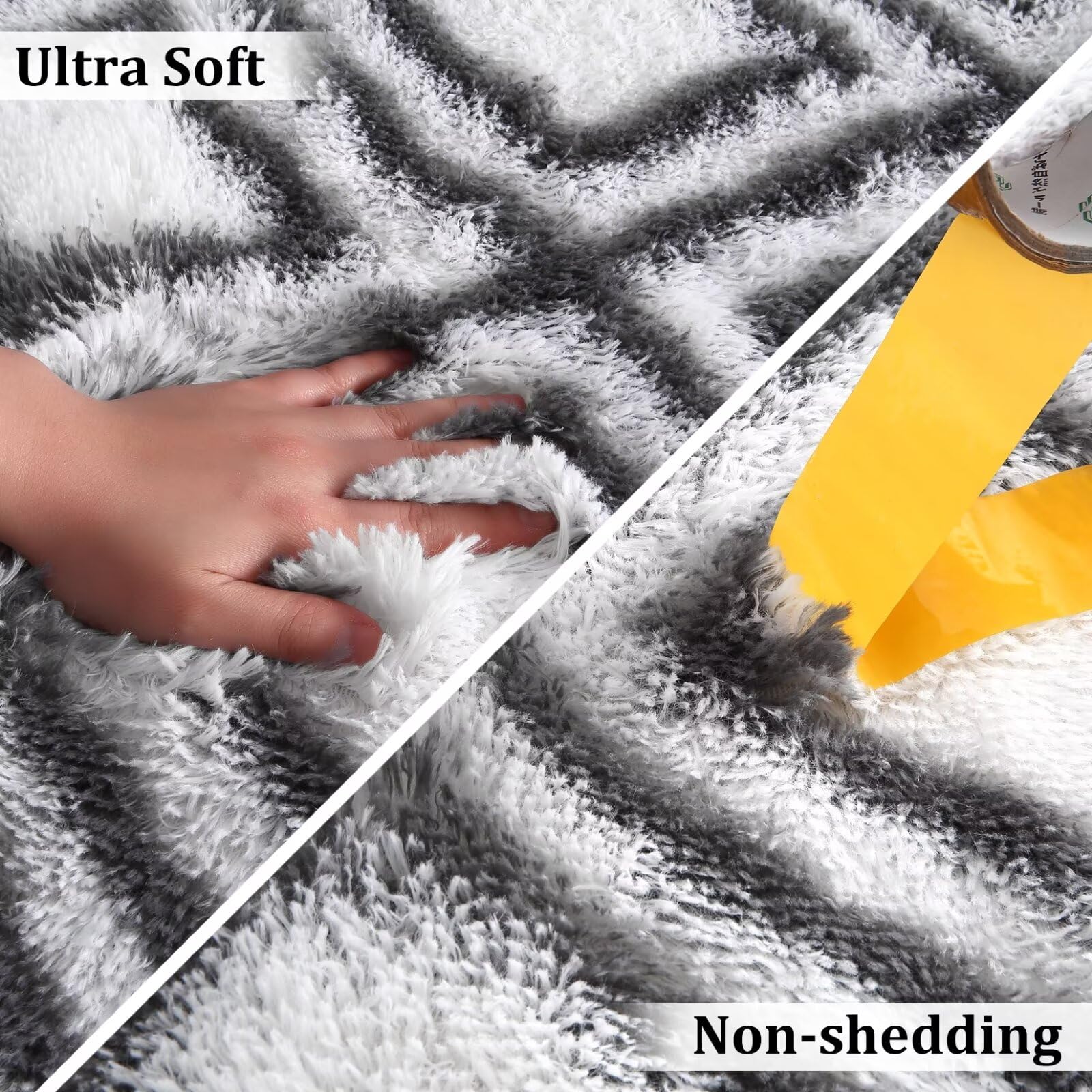 Garvee Area Rug 5x8 Indoor Shag Area Rug Ultra Soft Plush White Thick Fluffy Nursery Area Rug Non-Slip Durable Shaggy Rug for Living Room Bedroom Dining Room Entryway High Pile Cozy Throw Rug - Image 4