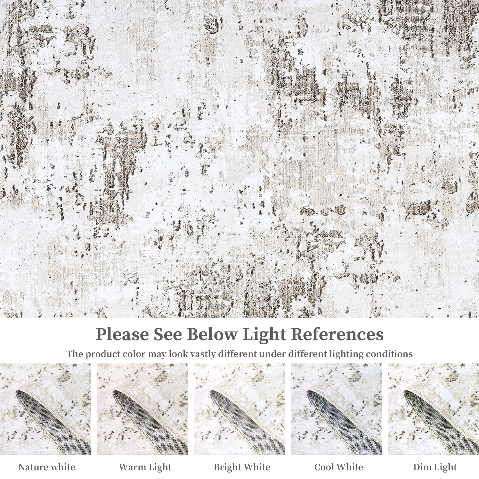 Garvee Abstract Taupe 5x7 Machine Washable Modern Rug Distressed Floor Mat Indoor Soft Floor Cover Low Pile Living Room Rug Non-Shedding Foldable Washable Throw Carpet Non Slip Bedroom Thin Rug Taupe - Image 12