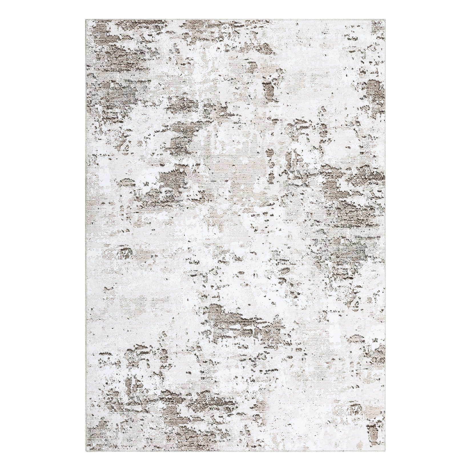 Garvee Abstract Taupe 5x7 Machine Washable Modern Rug Distressed Floor Mat Indoor Soft Floor Cover Low Pile Living Room Rug Non-Shedding Foldable Washable Throw Carpet Non Slip Bedroom Thin Rug Taupe - Image 13
