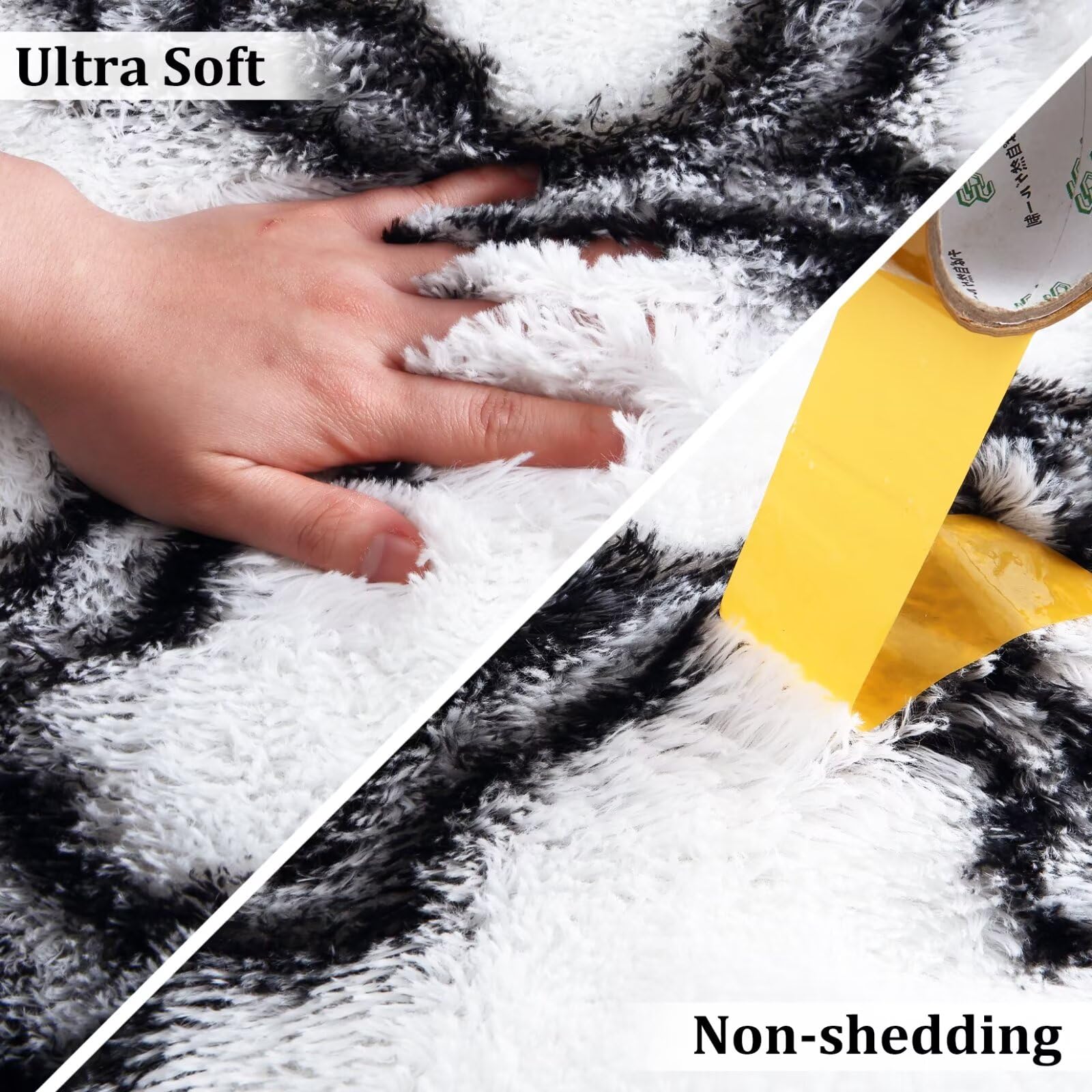 Garvee Shag Area Rug 2x6 Ultra Soft Runner Rug Moroccan Trellis Shaggy Rug Comfy Plush Rug Runner Non-Slip Fuzzy Indoor Carpet for Living Room Bedroom Kid's Room Fluffy Bedside Long Rug - Image 3