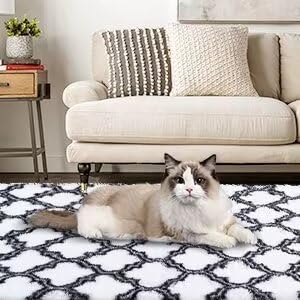 Garvee Shag Area Rug 2x6 Ultra Soft Runner Rug Moroccan Trellis Shaggy Rug Comfy Plush Rug Runner Non-Slip Fuzzy Indoor Carpet for Living Room Bedroom Kid's Room Fluffy Bedside Long Rug - Image 5