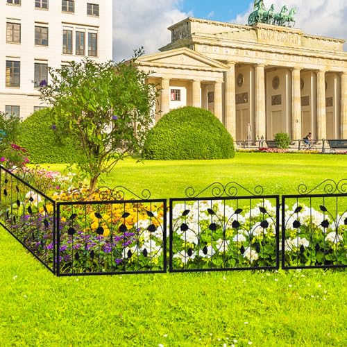 Garvee Decorative Garden Fence 4 Pack, 23.6in (H) x 7.9ft (L) Rustproof Metal Border Fences Decor Animal Barrier for Yard Outdoor - Image 4