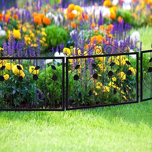 Garvee Decorative Garden Fence 4 Pack, 23.6in (H) x 7.9ft (L) Rustproof Metal Border Fences Decor Animal Barrier for Yard Outdoor - Image 6