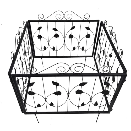 Garvee Decorative Garden Fence 4 Pack, 23.6in (H) x 7.9ft (L) Rustproof Metal Border Fences Decor Animal Barrier for Yard Outdoor - Image 8