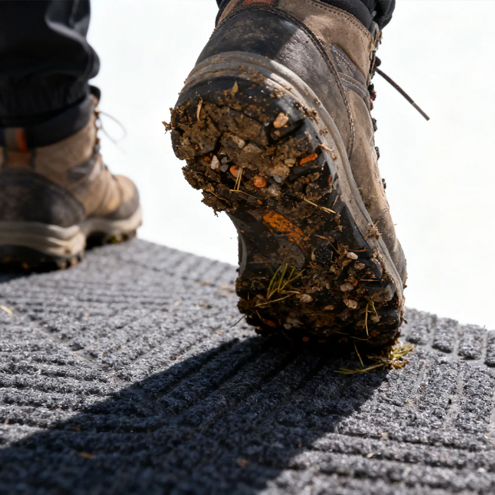 Garvee Front Door Mat for Outdoor Entry, 31.5x47 in Non Slip Weatherproof Entrance Doormat, Heavy Duty Waterproof Weather Mat for Hallway Entryway Mudroom Porch, Black - Image 4