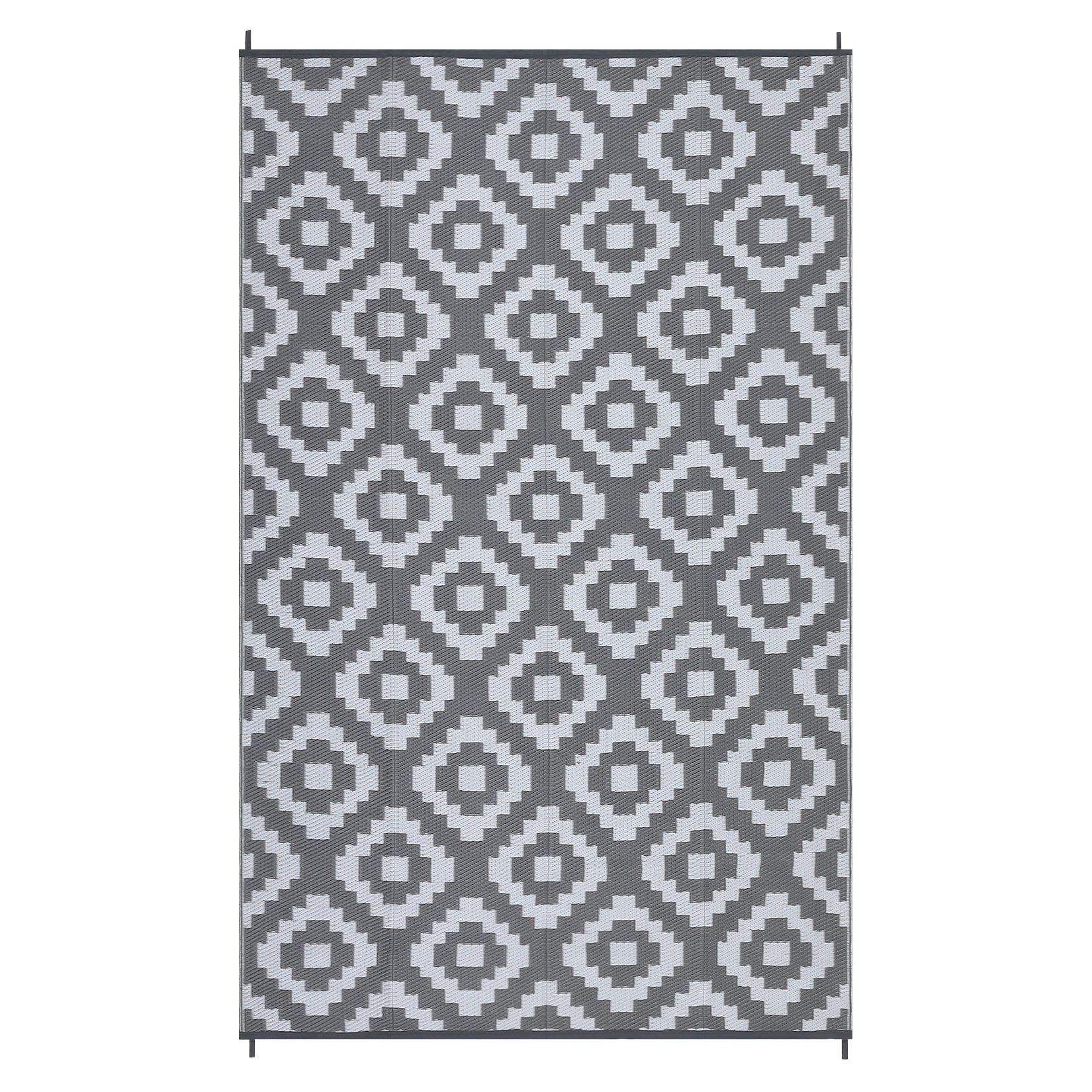 Garvee Outdoor Grey & White 8x10 Rug Carpet Waterproof Plastic Straw Rug Reversible Patio Rug RV Camping Rug Outdoor Rugs Porch Rug Patio Rug Outside RV Mat Deck Balcony Picnic Beach Decor - Image 6
