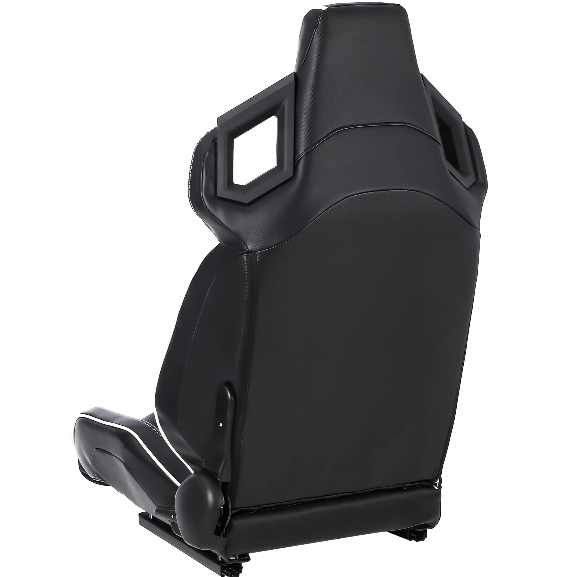 Garvee Reclinable Bucket Seats for Cars,Universal Racing Seats with 2 Sliders,Adjustable PU & Carbon Leather Seats Automatic Sport Seats,1 Passenger Side(Black, 23.6"×19.7"×37.4") - Image 8