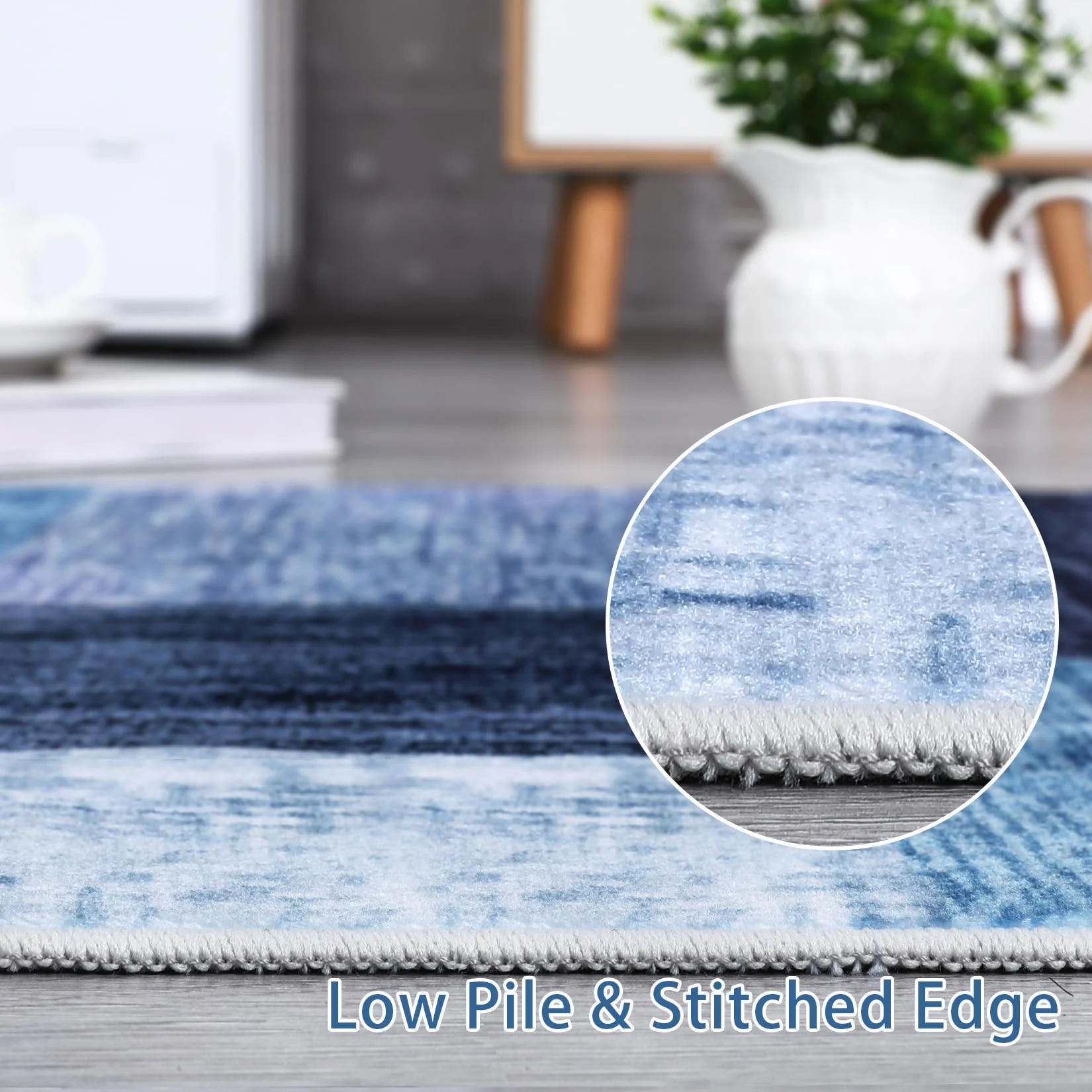 Garvee Washable Area Rug Modern Geometric Living Room Rug Non-Slip Stain Resistant Contemporary Patchwork Accent Rug Indoor Floor Carpet for Bedroom Entryway Laundry Room - Image 4