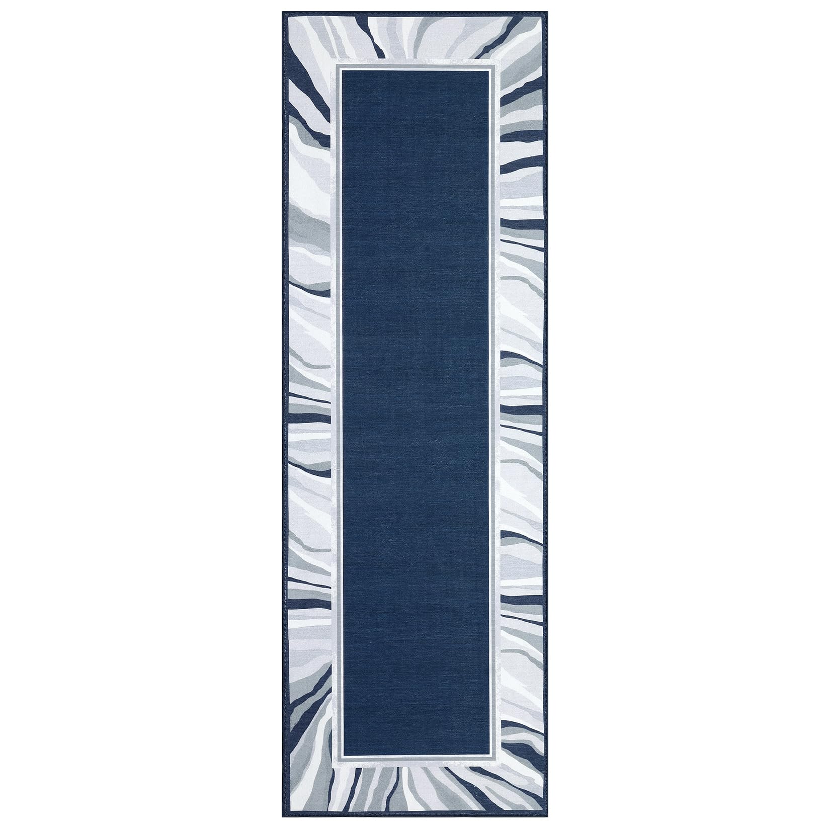 Garvee Modern Blue 2x6 Runner Washable Rug Area Rug Entryway Runners Low Pile Non Slip Backing Hallway Runner Rug Indoor Non-Shedding Floor Carpet for Kitchen Laundry Living Room Bedside - Image 7