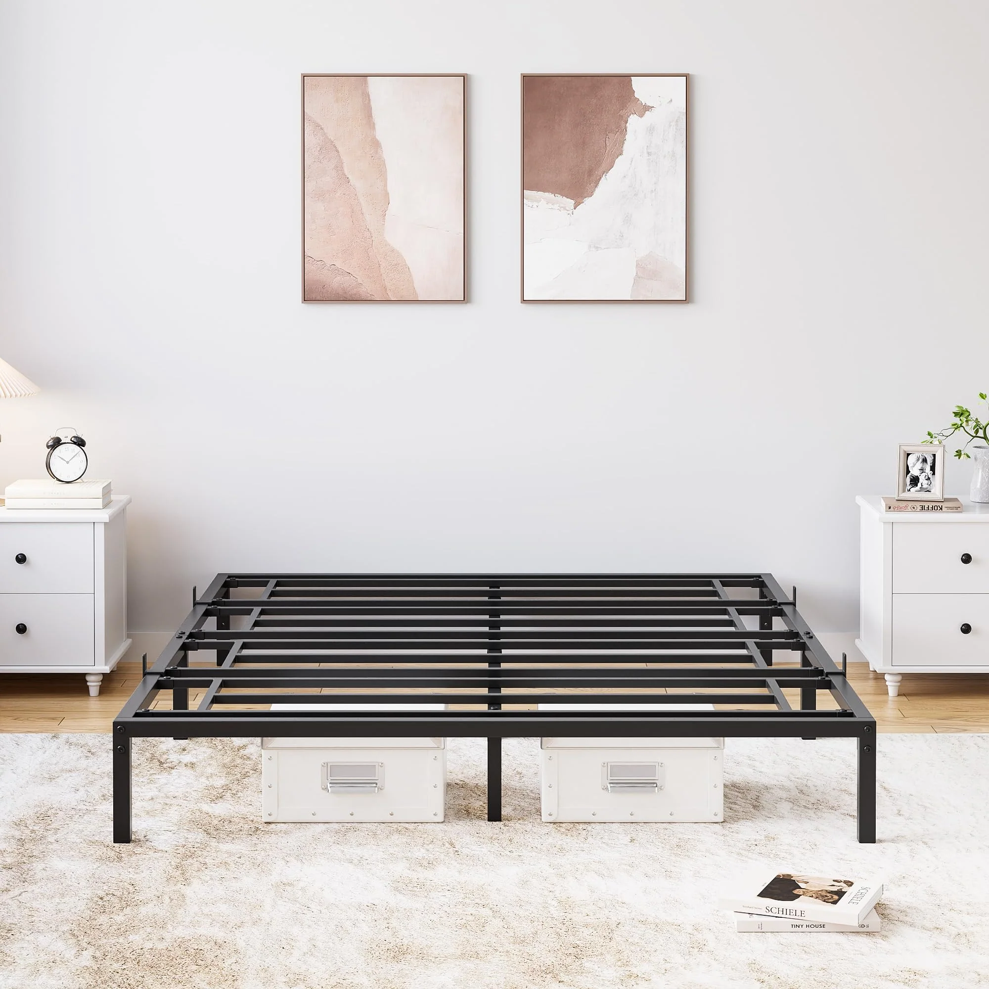 Garvee 12 Inch Full Size Bed Frame, No Box Spring Needed, Heavy Duty Metal Platform Bed Frame Full Size for Bedroom Easy Assembly, Noise Free, Black, Full - Image 7