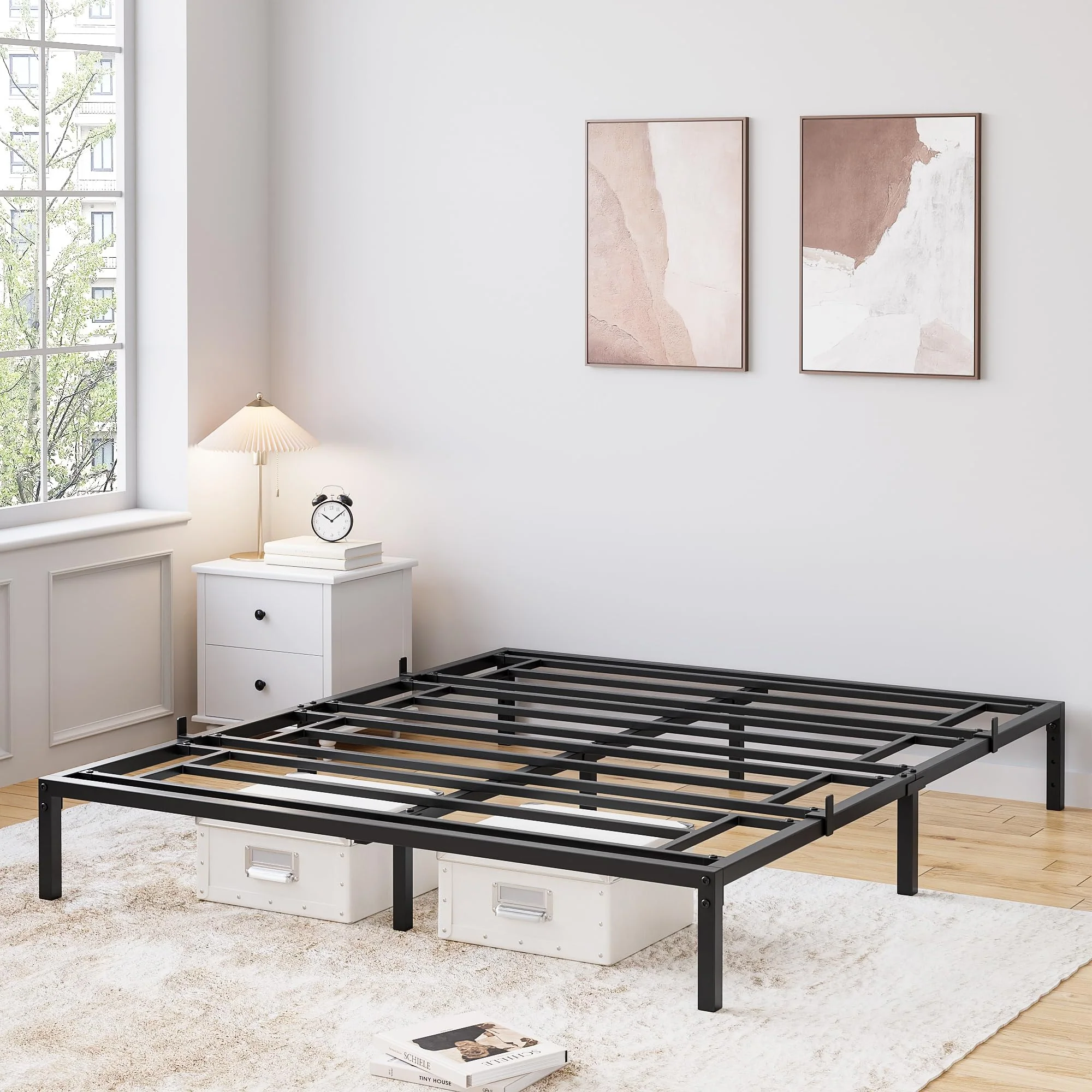 Garvee 12 Inch Full Size Bed Frame, No Box Spring Needed, Heavy Duty Metal Platform Bed Frame Full Size for Bedroom Easy Assembly, Noise Free, Black, Full - Image 9