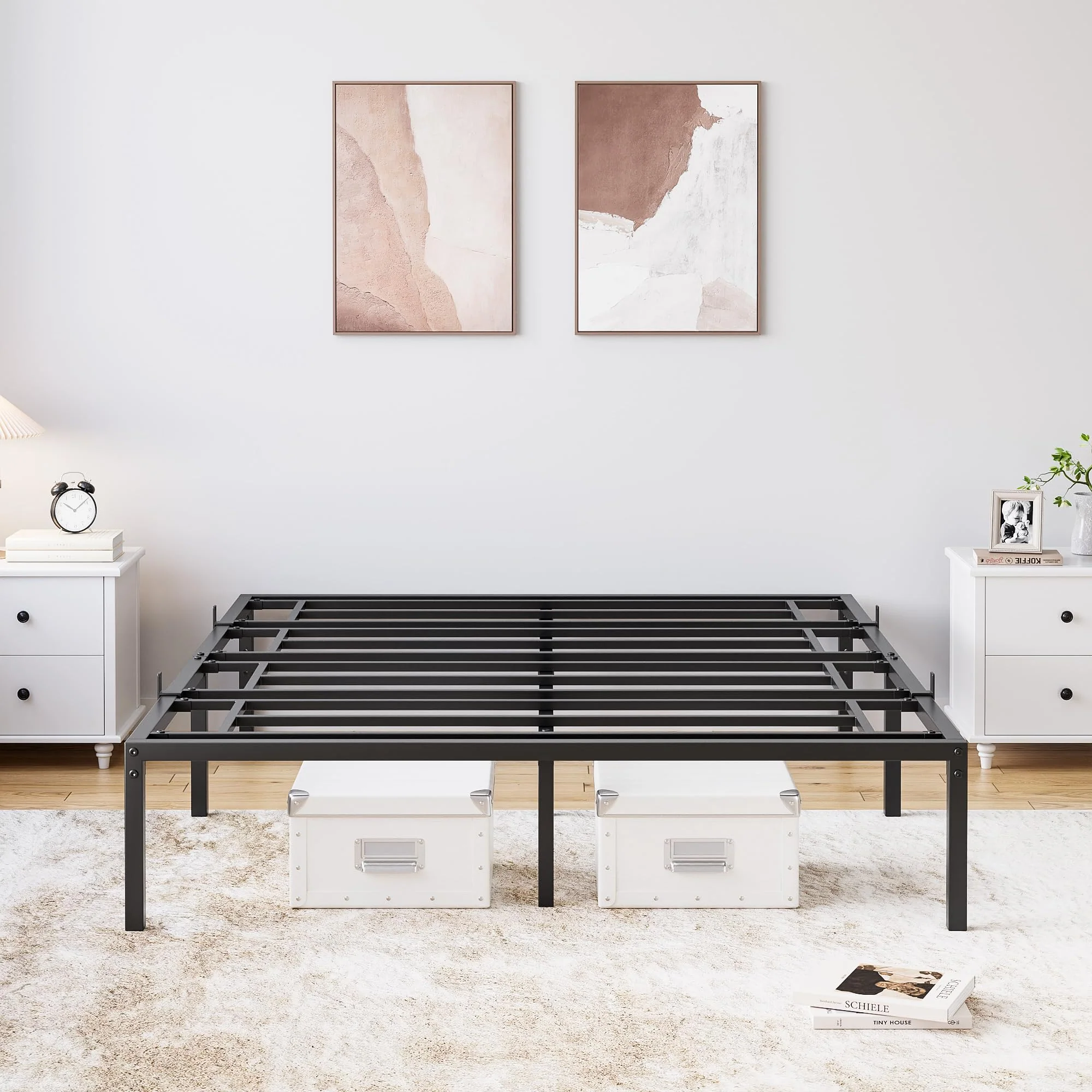 Garvee 16 Inch Full Bed Frame No Box Spring Needed, Heavy Duty Metal Platform Bed Frame Full Size for Bedroom Easy Assembly, Noise Free, Black, Full - Image 9