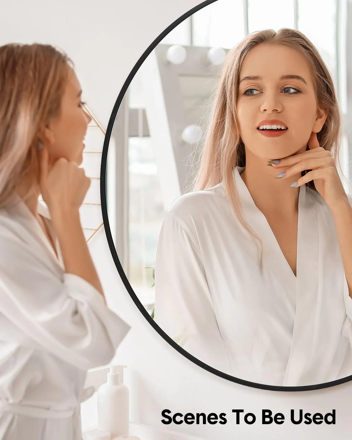 Garvee 2025 New 32 Inch Round Mirror, HD Eco-Friendly Bathroom Mirror, Metal Framed Circle Mirror, Modern Wall Mirror for Bathroom, Living Room, Vanity, Easy to Install, Matte Black - Image 6