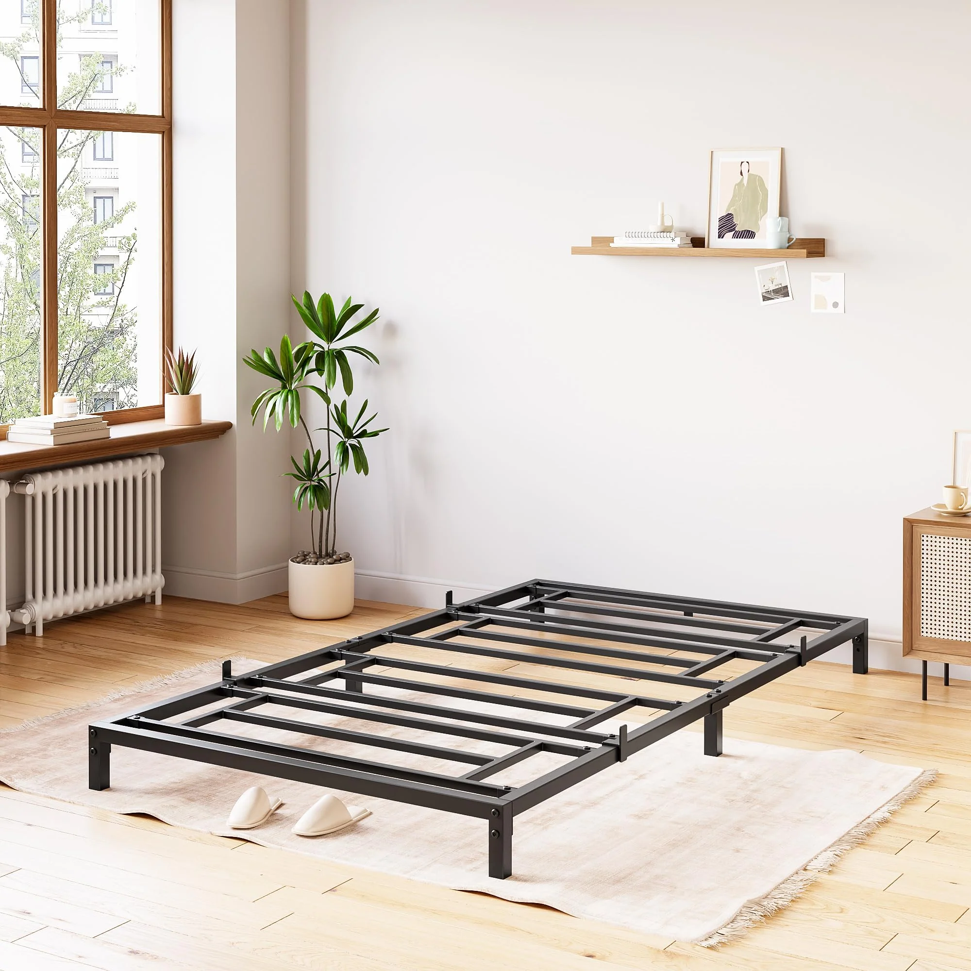 Garvee 6 Inch Twin Bed Frame No Box Spring Needed, Heavy Duty Metal Platform Bed Frame Twin Size for Bedroom Easy Assembly, Noise Free, Black, Twin - Image 6