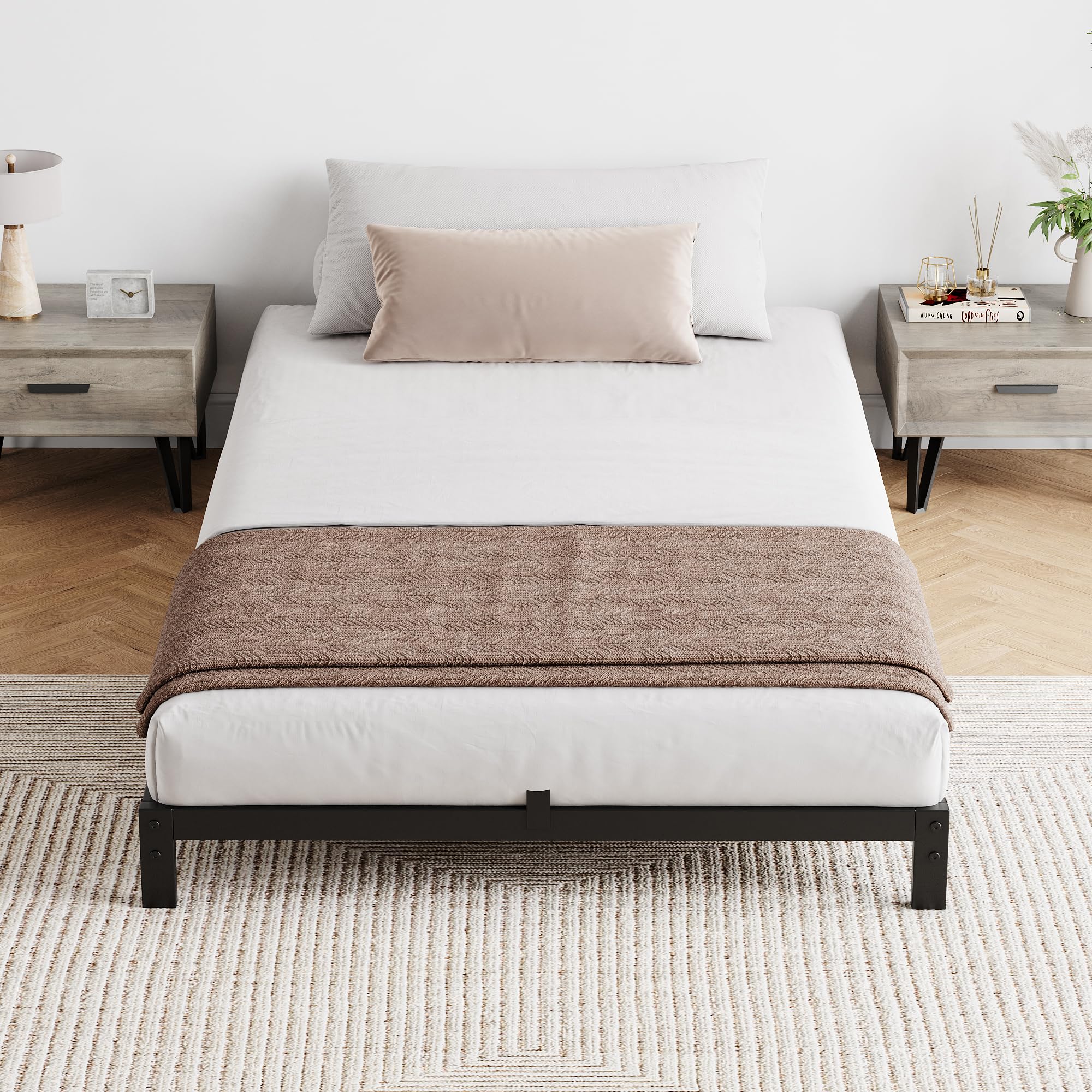 Garvee 6 Inch Twin Bed Frame No Box Spring Needed, Low Profile Bed Frame Heavy Duty Metal Platform 6 Inch Low Bed Frame with Sturdy Steel Slats, Noise Free, Easy Assembly, Black(Twin) - Image 4