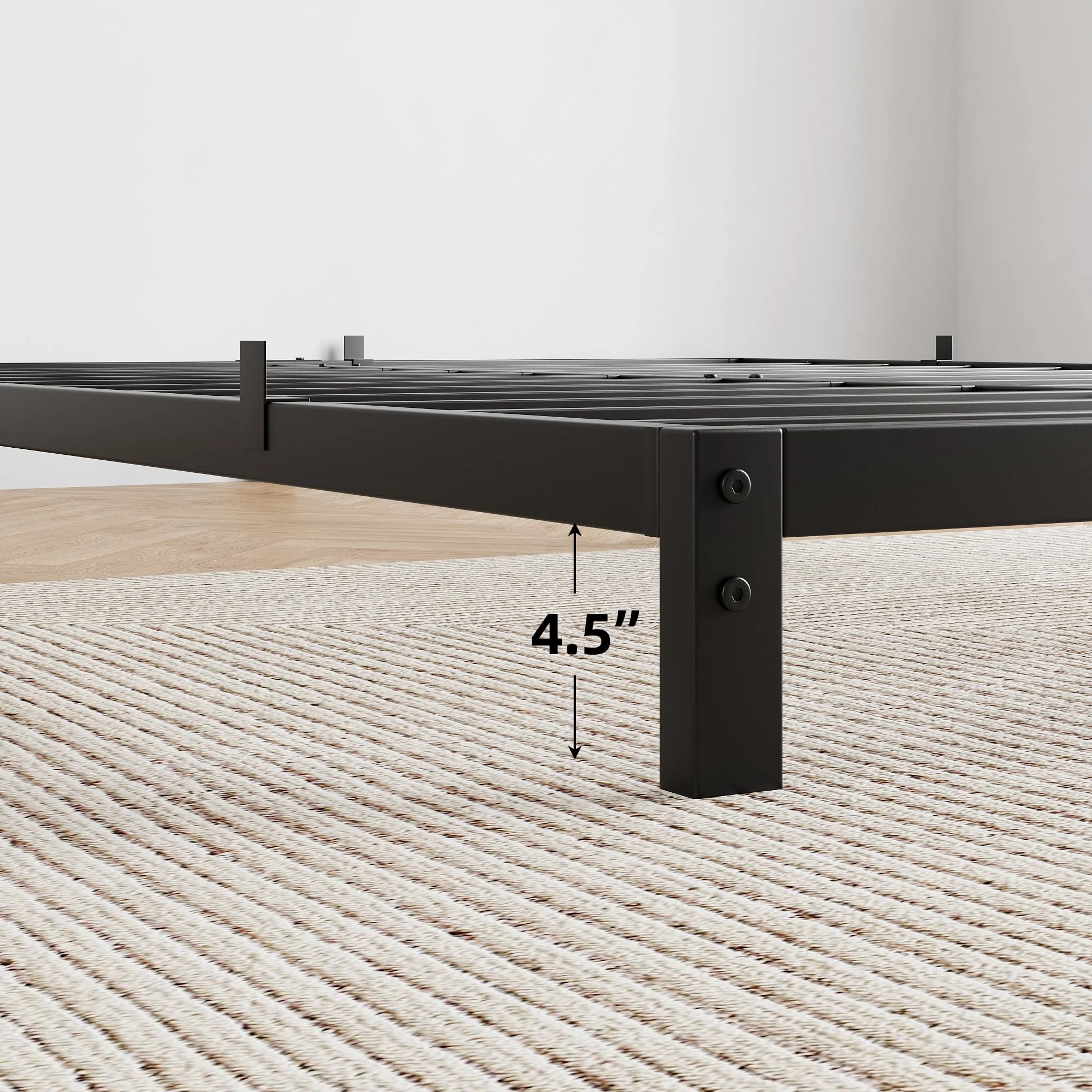 Garvee 6 Inch Twin Bed Frame No Box Spring Needed, Low Profile Bed Frame Heavy Duty Metal Platform 6 Inch Low Bed Frame with Sturdy Steel Slats, Noise Free, Easy Assembly, Black(Twin) - Image 7