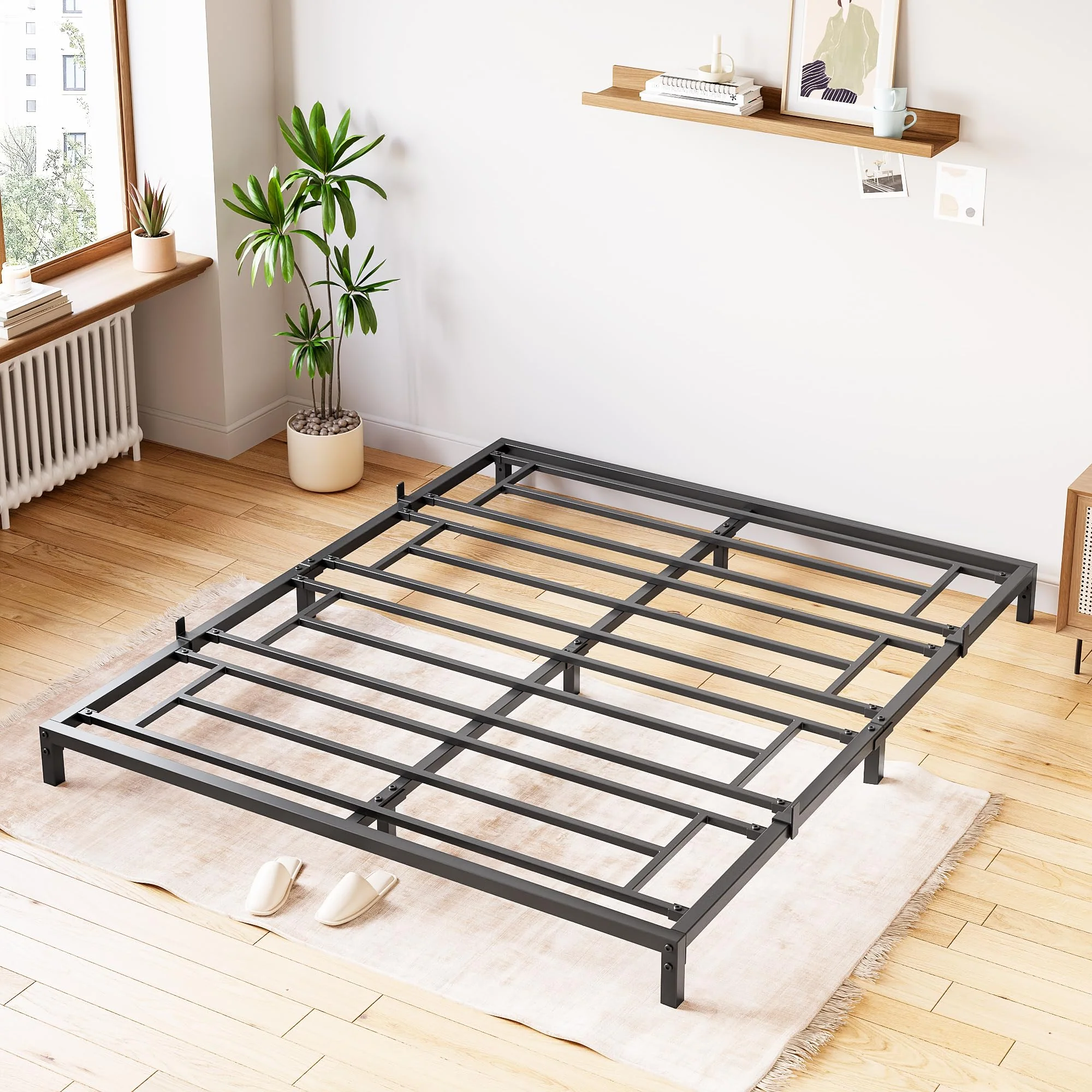 Garvee 8 Inch Full Bed Frame No Box Spring Needed, Heavy Duty Metal Platform Bed Frame Full Size for Bedroom Easy Assembly, Noise Free, Black, Full - Image 6