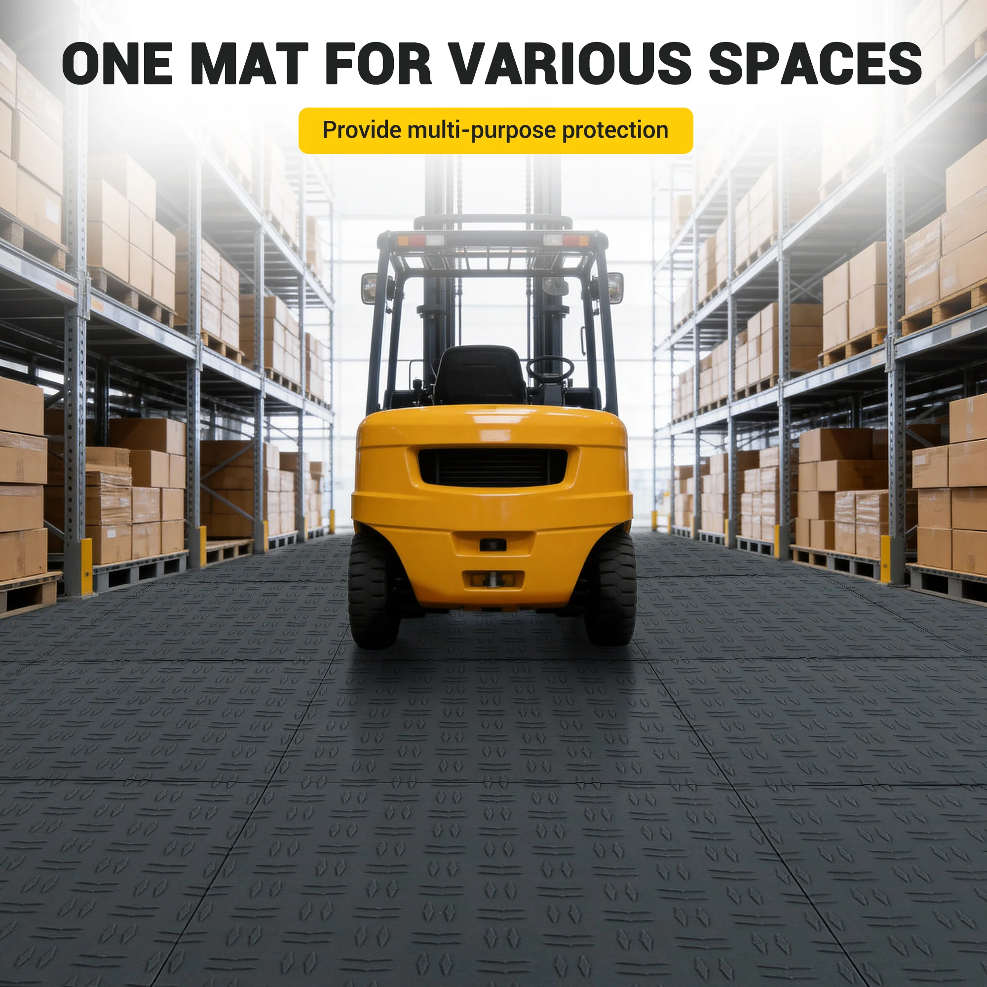 Garvee 100 Pack 12"X12" Interlocking Garage Floor Tiles,Double-Sided Non-Slip Flooring, Heavy Duty PVC Garage Flooring Tiles Covering for Basement, Workshop & Repair Shop,Black - Image 9