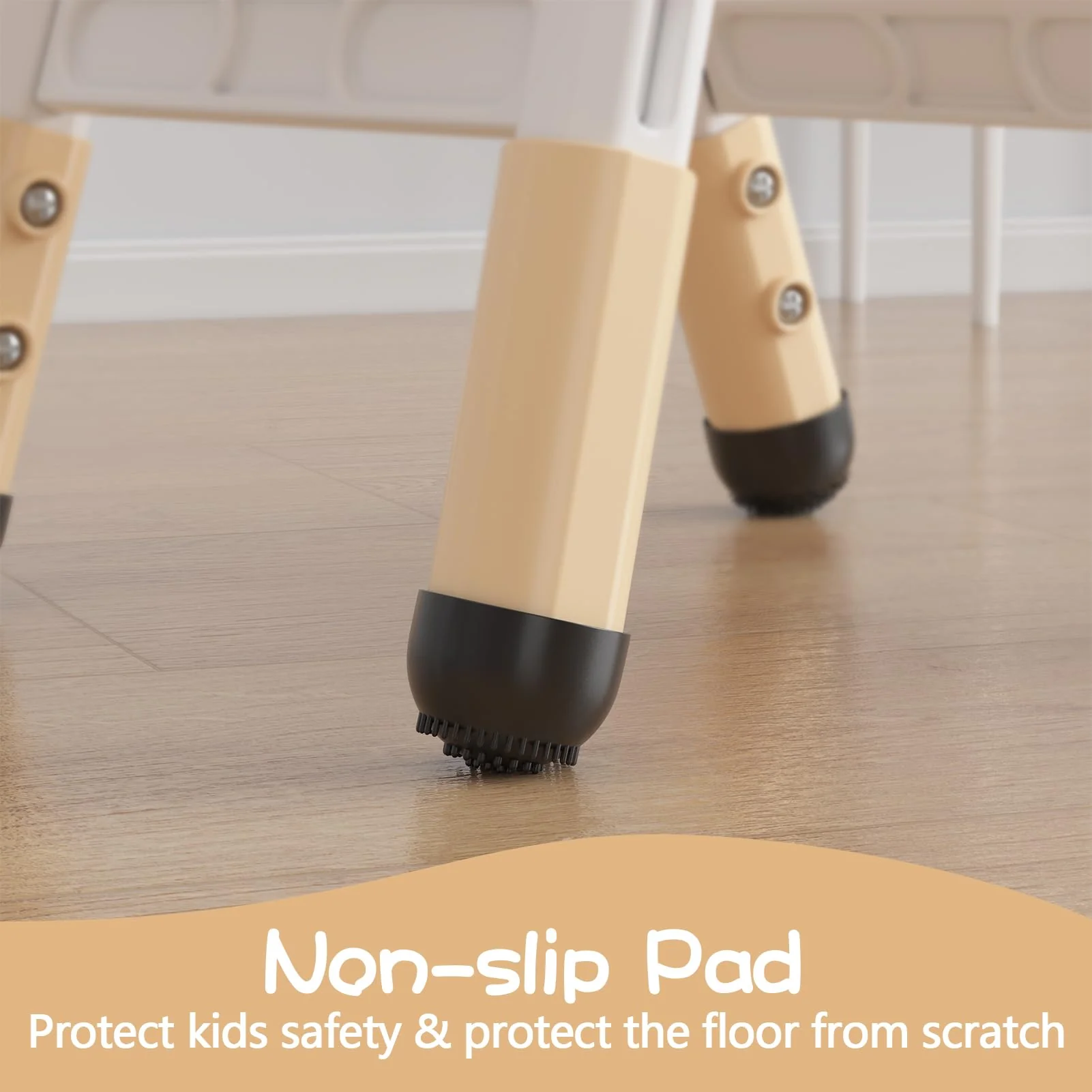 Garvee Set of 2 Kids Chairs in 3 Level Height Adjustable Design Suitable for Age 2-6 for Home Family Classroom Nursery Indoor Use, Natural - Image 7