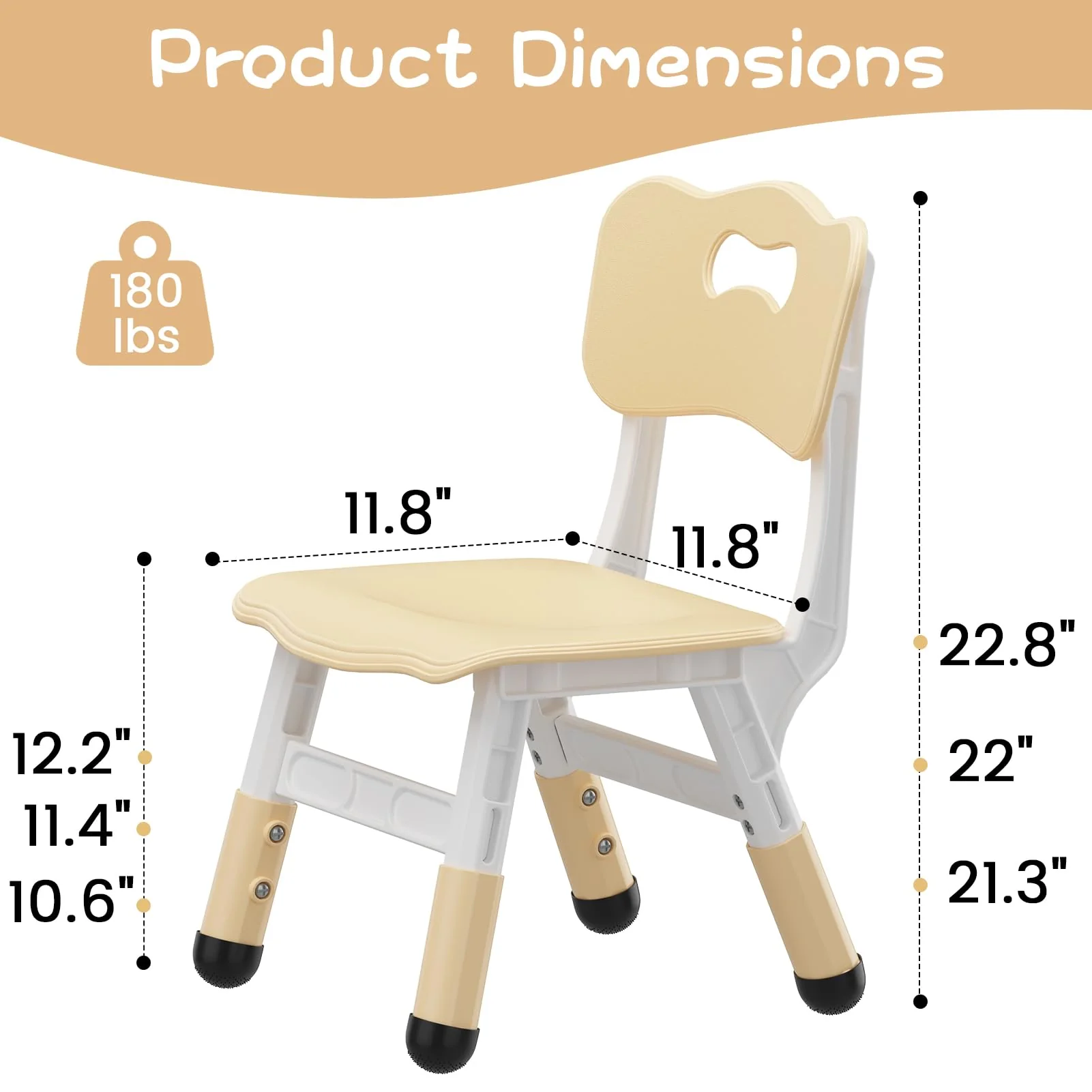 Garvee Set of 2 Kids Chairs in 3 Level Height Adjustable Design Suitable for Age 2-6 for Home Family Classroom Nursery Indoor Use, Natural - Image 9