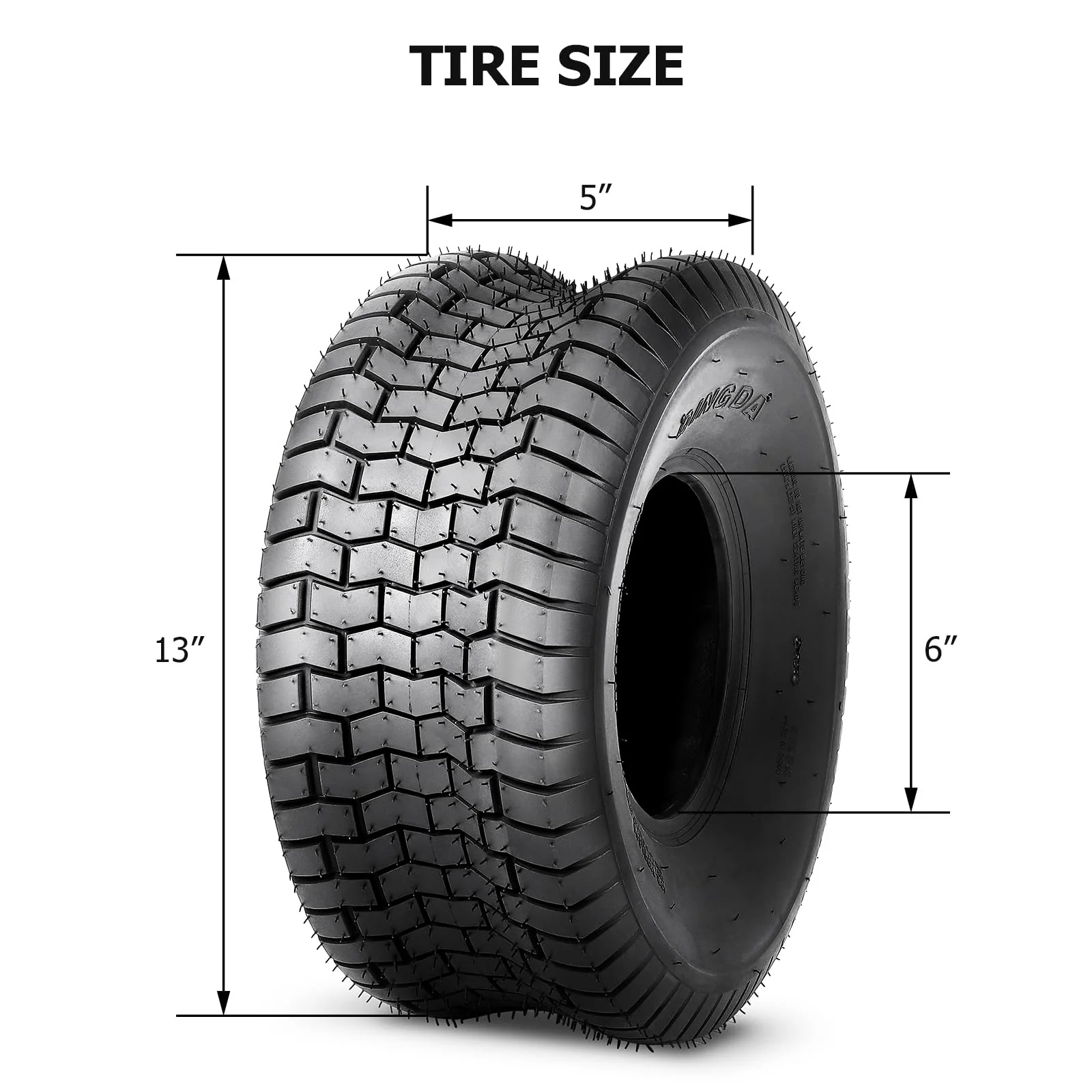 Garvee Lawn Mower Tire 2Pcs, 13x5.00-6 Turf Tire for Lawn Mower Garden Tractor Riding Mower, Tubeless - Image 3