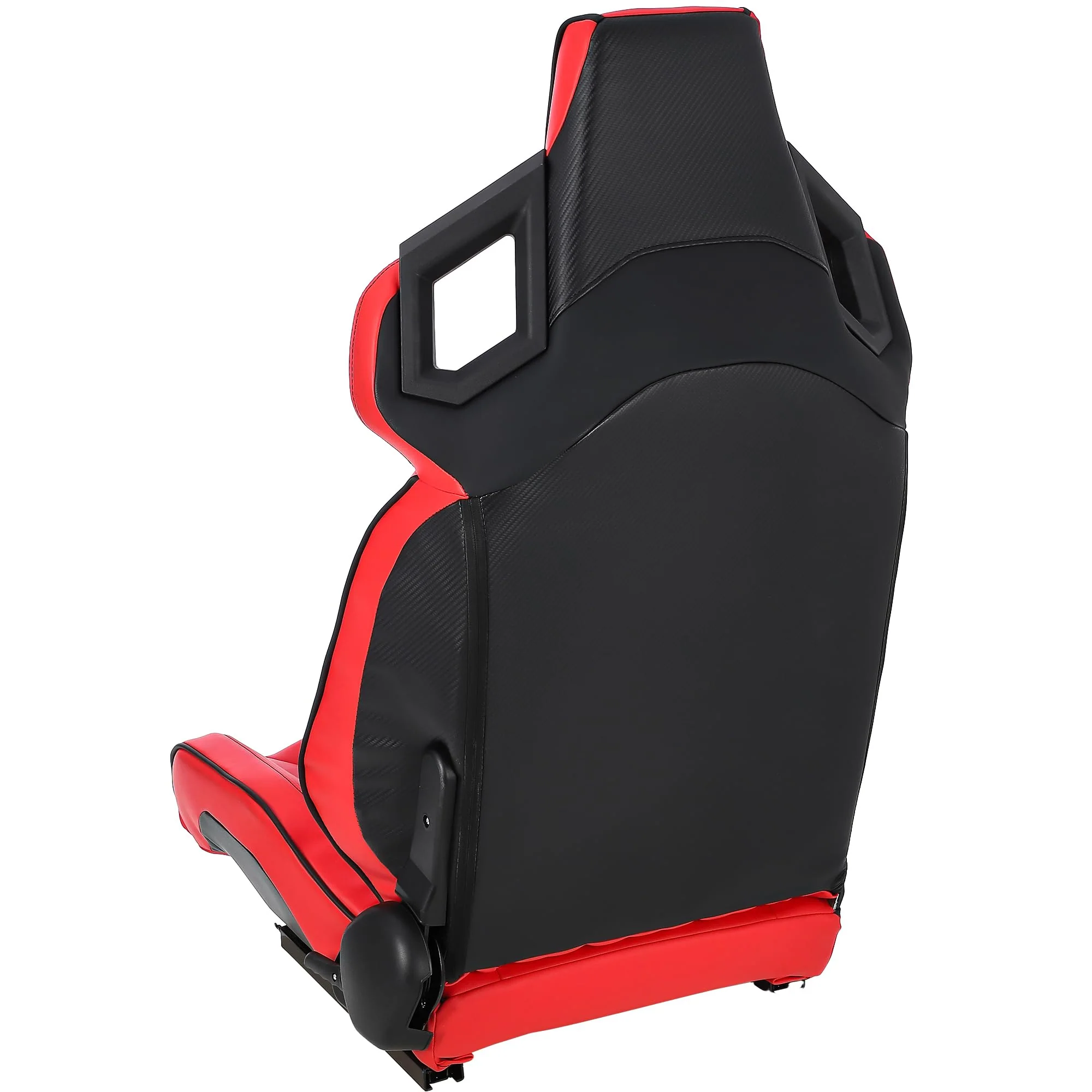 Garvee 1 Piece Universal Racing Seats with Dual Lock Sliders, PU Leather, Racing Bucket Seats, 23.6"×19.7"×37.4", Red+Black Stitching Racing Seat, Passenger Side,Red - Image 9