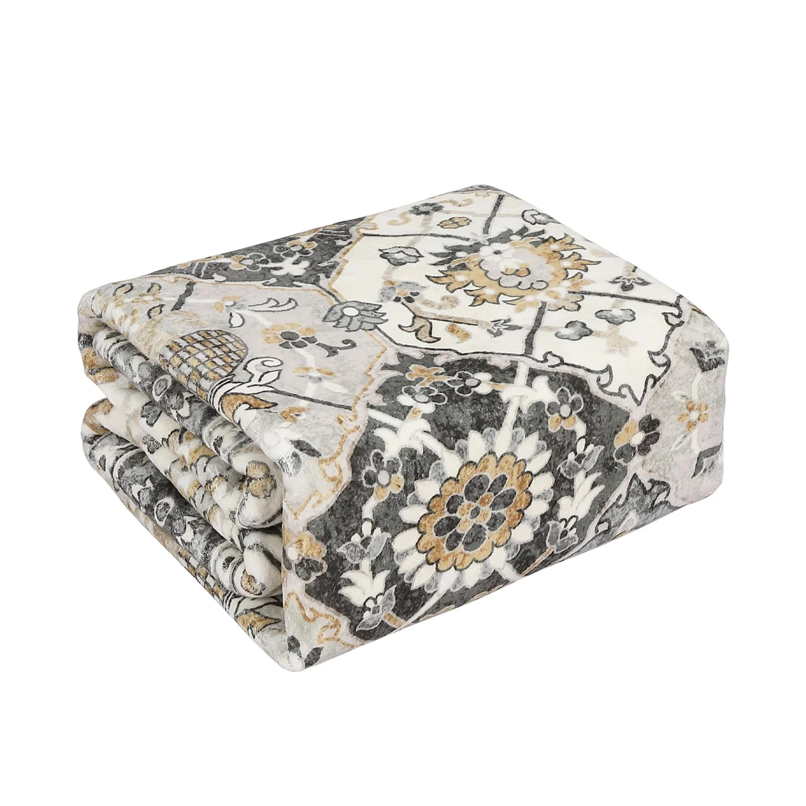 Garvee Moroccan Trellis Area Rug 4x6 Washable Vintage Floral Print Rugs, Boho Non Slip Indoor Carpet for Entryway Living Room Kitchen Bedroom Laundry Room, Grey Brown - Image 7