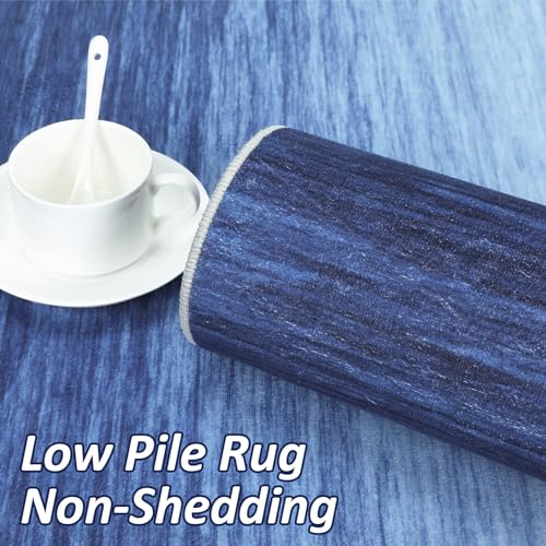 Garvee Modern Blue 4x6 Area Abstrac Rugs for Living Room Ombre Rug Washable Bedroom Rug Modern Office Carpet Farmhouse Rug Aestheric Vintage Floor Cover Non Slip Rugs with Rubber Backing Low Pile Area Rug - Image 7