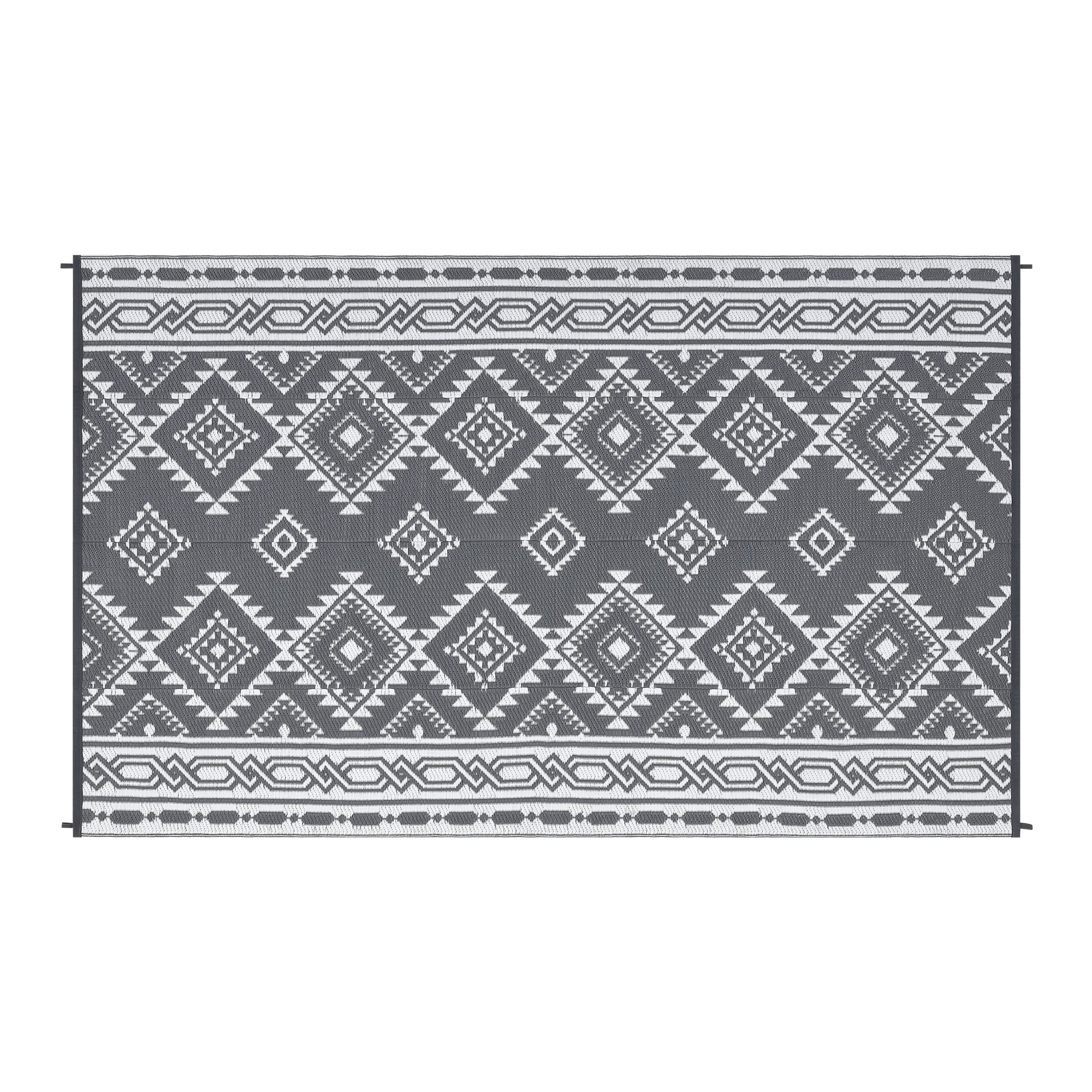 Garvee Outdoor Grey & White 9x12 Plastic Straw Rug, Modern Area Rug, Large Floor Mat for Outdoors, RV, Patio, Backyard, Deck, Picnic, Beach, Trailer, Camping, Porch, Balcony - Image 8