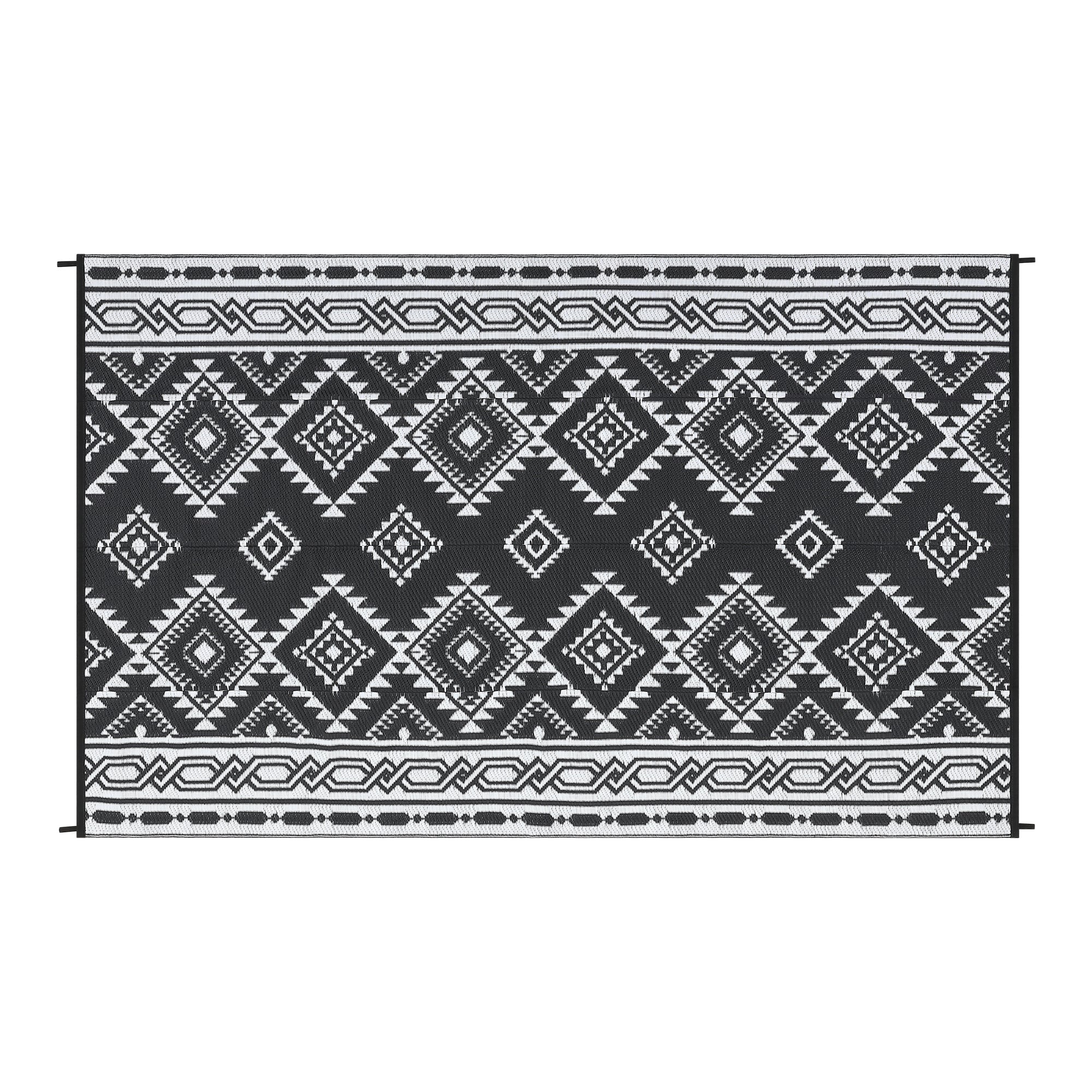 Garvee Outdoor Black & White 8x10 Plastic Straw Rug, Modern Area Rug, Large Floor Mat for Outdoors, RV, Patio, Backyard, Deck, Picnic, Beach, Trailer, Camping, Porch, Balcony - Image 8