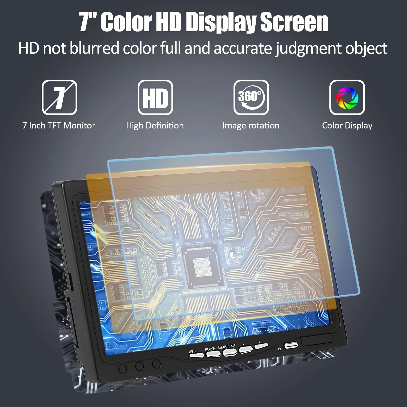 Garvee Sewer Camera 165FT/50M,Sewer Inspection Camera, 7 inch LCD Monitor with DVR, Video Pipe Inspection Equipment IP68 Camera with 12 LED Lights, Sewer Drain Camera for Plumber, Homeowners - Image 3