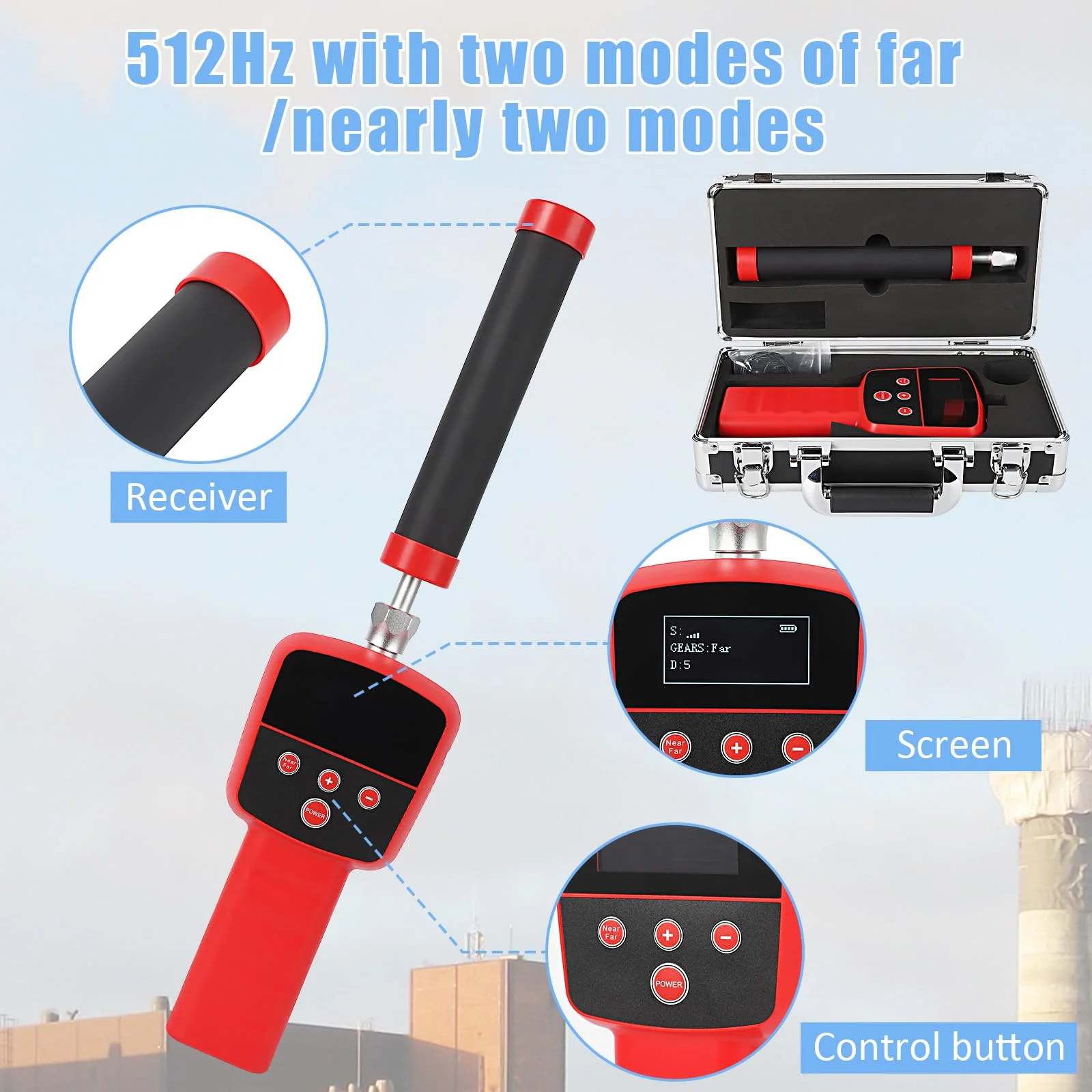 Garvee Sewer Camera with 512Hz Locator, 100ft/30m Pipeline Inspection Camera, 7" Screen with DVR, IP68 Waterproof Camera with 12 Adjustable LEDs, 16GB SD Card for Sewer, Home, and Drain Pipe Plumbing - Image 4