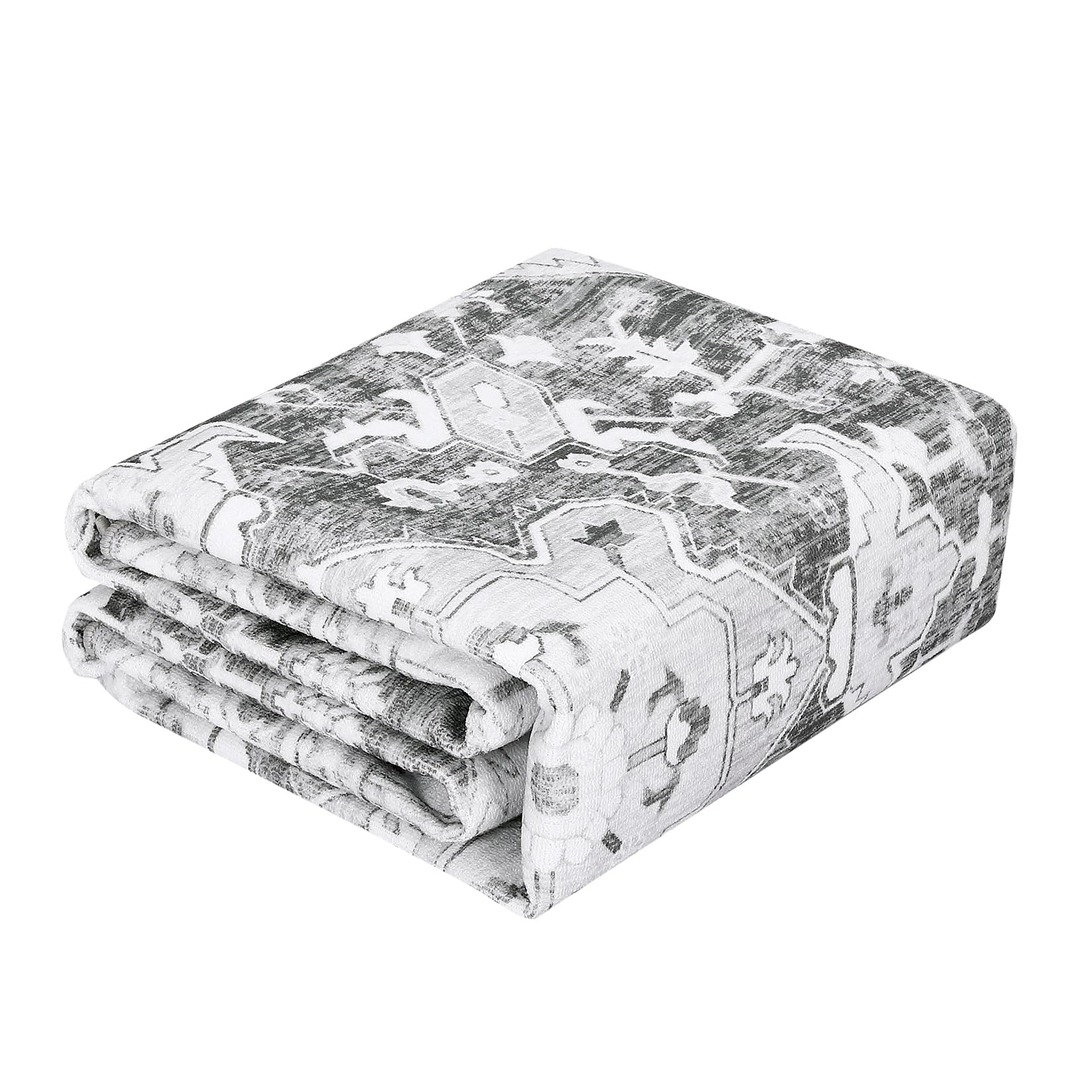 Garvee Washable Vintage Floral Runner Rug 2x6- Non-Slip Print, Non-Shedding, Soft Foldable Carpets for Dining Room, Bedroom, Living Room, Kitchen Entryway, Grey - Image 6