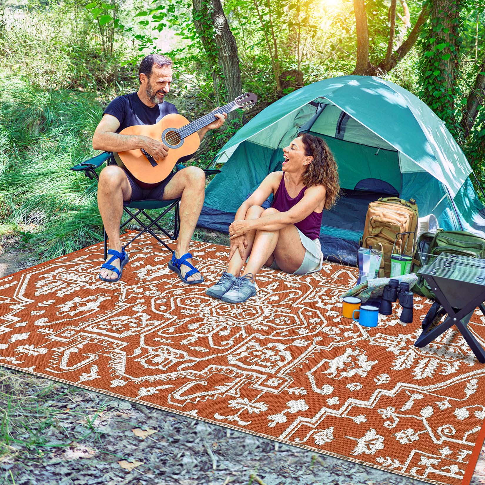 Garvee Waterproof Outdoor Rug 8x10 Reversible Plastic Straw UV-Resistant Durable Lightweight Portable for Patio Camping RV Beach Deck - Image 5