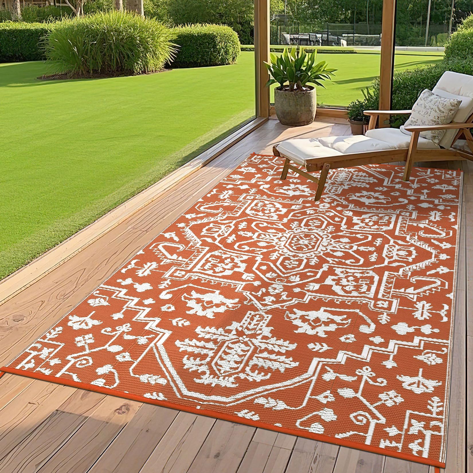 Garvee Waterproof Outdoor Rug 8x10 Reversible Plastic Straw UV-Resistant Durable Lightweight Portable for Patio Camping RV Beach Deck - Image 8