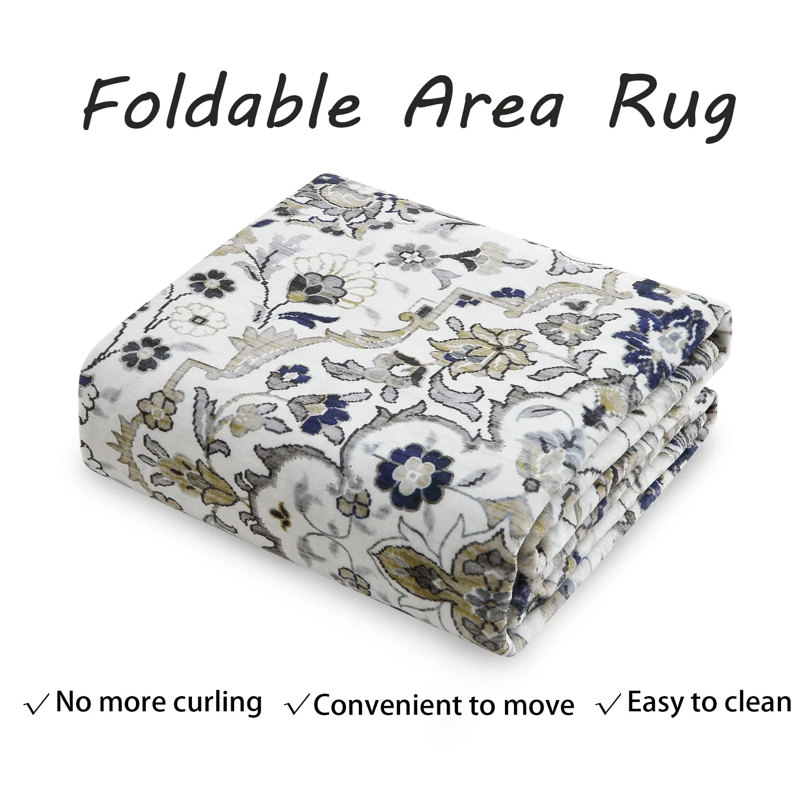 Garvee 4x6 Rug for Living Room Washable Rugs Boho Rug for Bedroom Vintage Rug Soft Rug Non Slip Carpet Floral Throw Rugs Stain Resistant Office Rug Classroom Rug 4'x6' Multi - Image 7