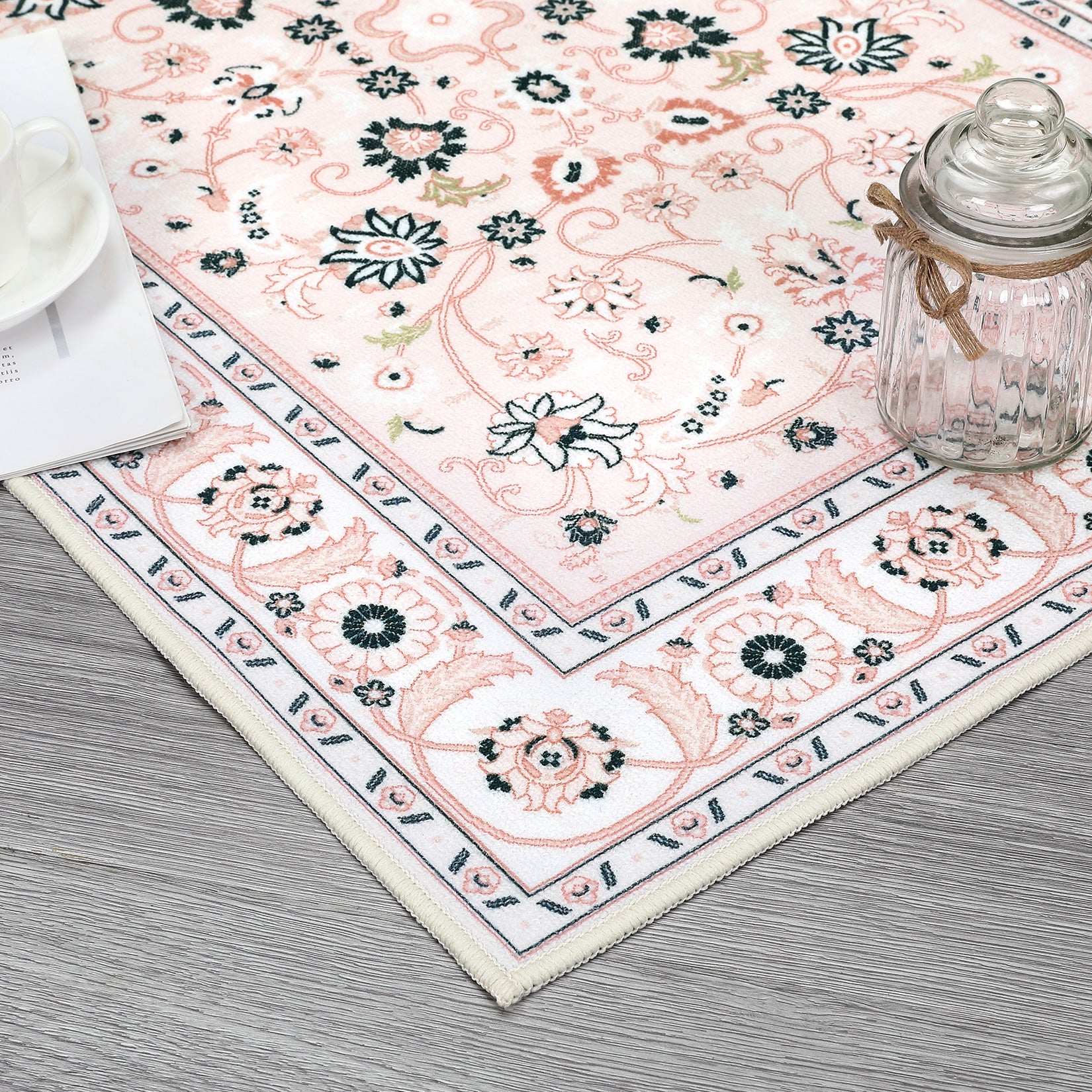 Garvee 4x6 Rug for Living Room Washable Rugs Boho Rug for Bedroom Vintage Rug Soft Rug Non Slip Carpet Tribal Throw Rugs Stain Resistant Office Rug Classroom Rug 4'x6' Pink - Image 7