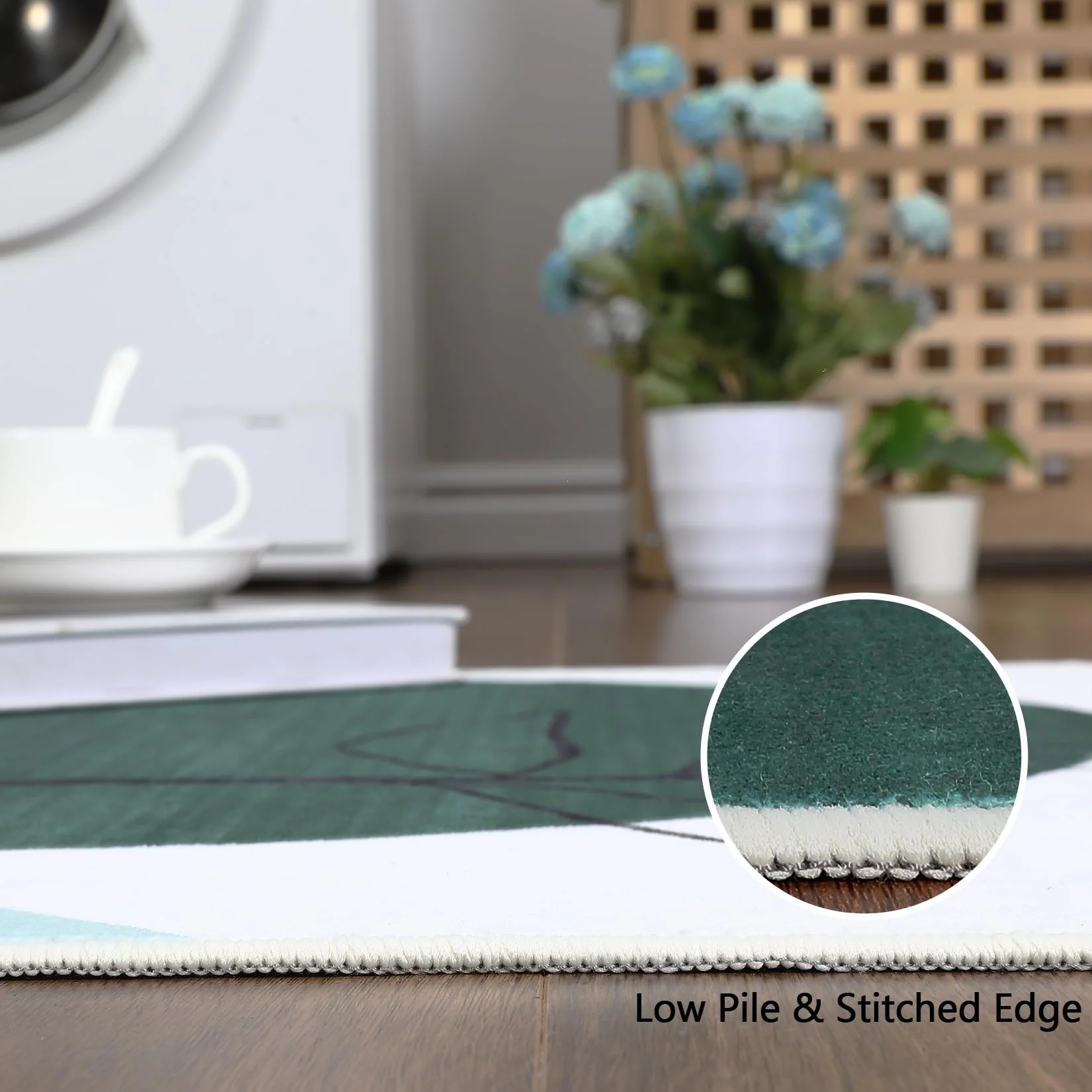 Garvee Modern Runner Rugs for Hallway 2x6 Bathroom Rugs Machine Washable Rugs Artistic Abstract Rug Small Rug Kitchen Mat Non Slip Area Rugs for Living Room Entryway Bedroom Laundry, 2'x6' Green/Brown - Image 4